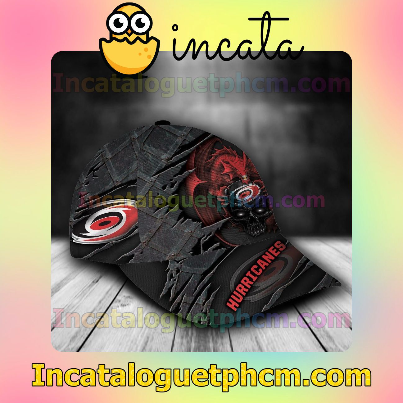 Present Carolina Hurricanes Dragon Crack 3D NHL Customized Hat Caps
