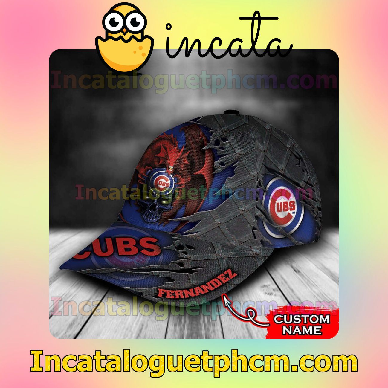Absolutely Love Chicago Cubs Crack 3D MLB Customized Hat Caps
