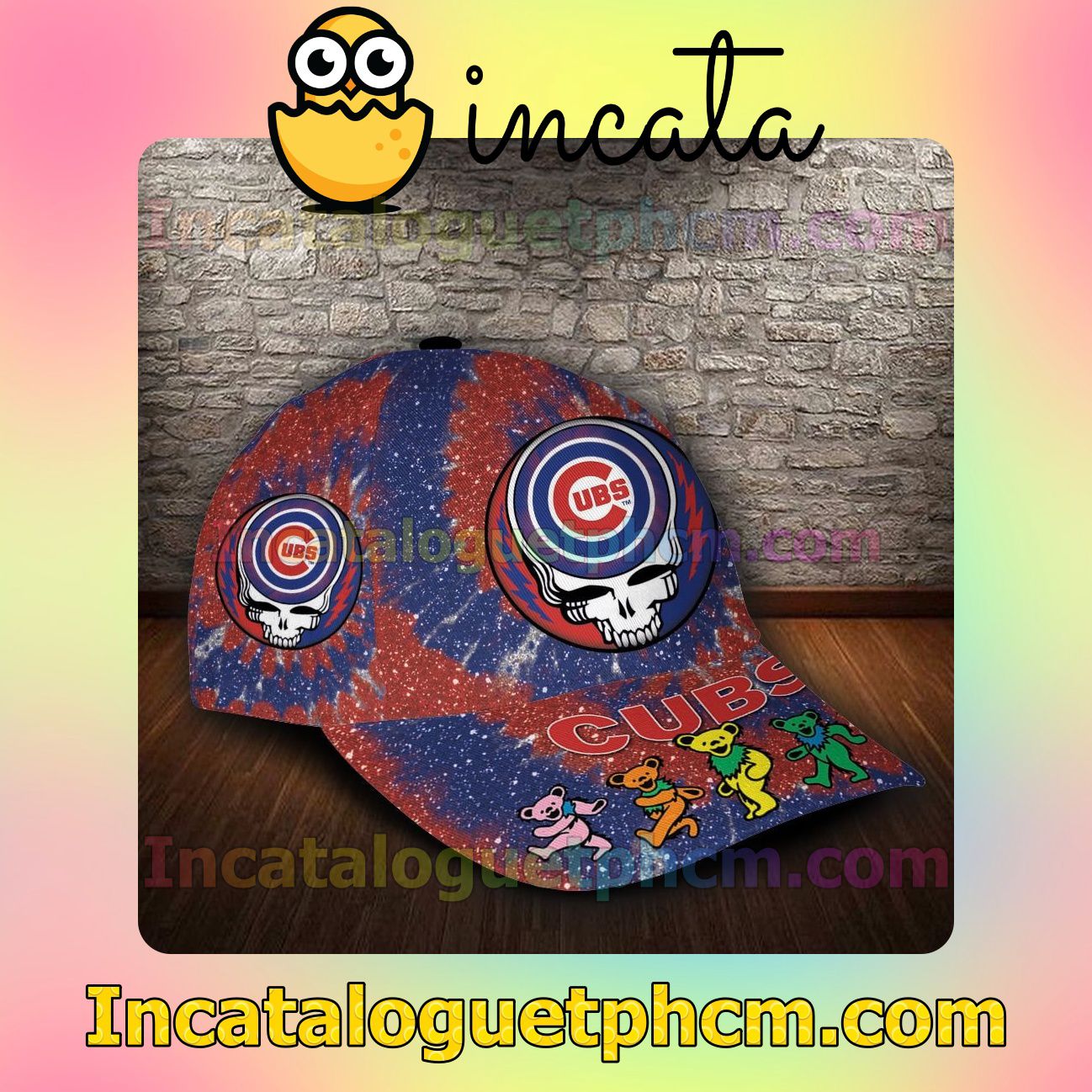 Discount Chicago Cubs & Grateful Dead Band MLB Customized Hat Caps