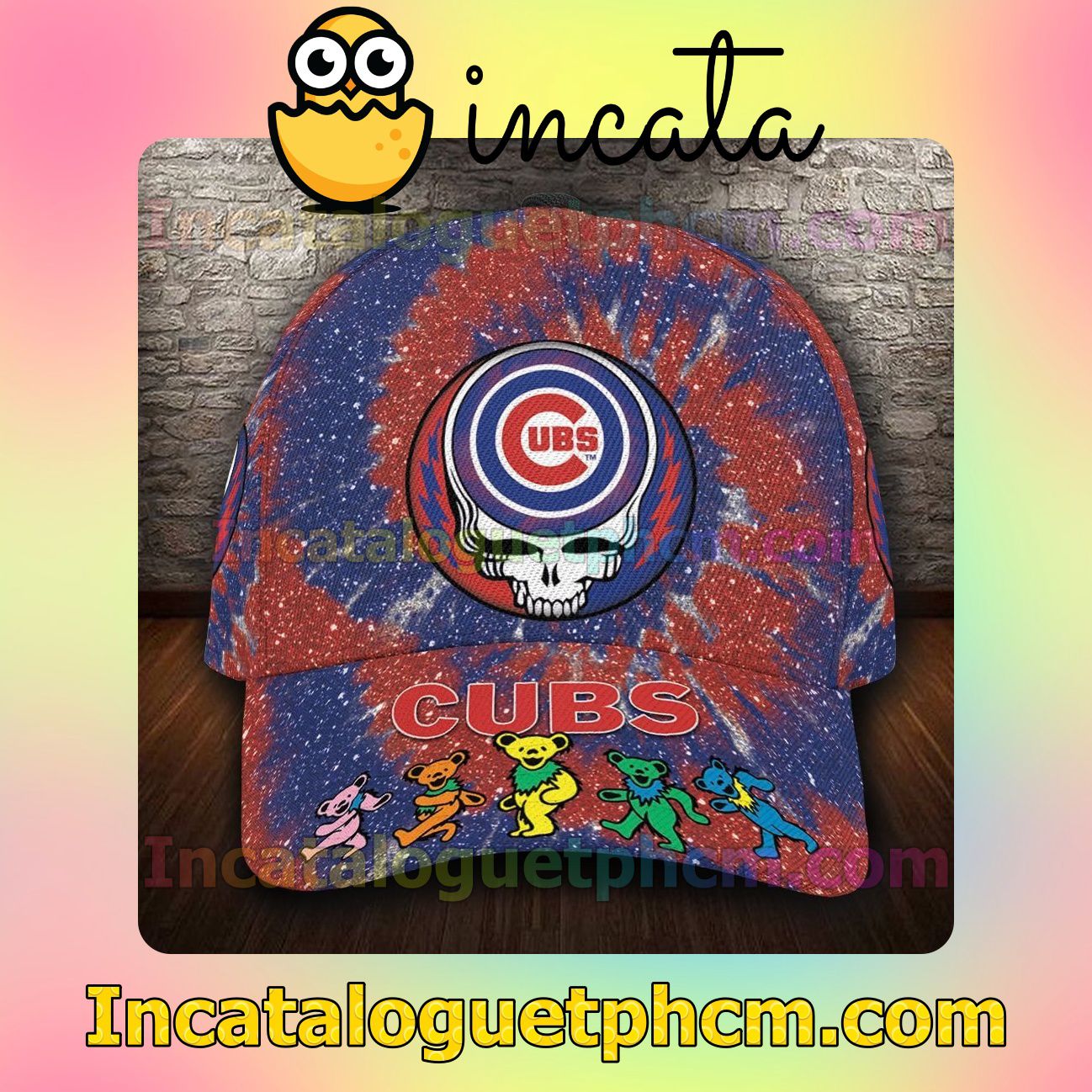 Chicago Cubs & Grateful Dead Band MLB Customized Hat Caps