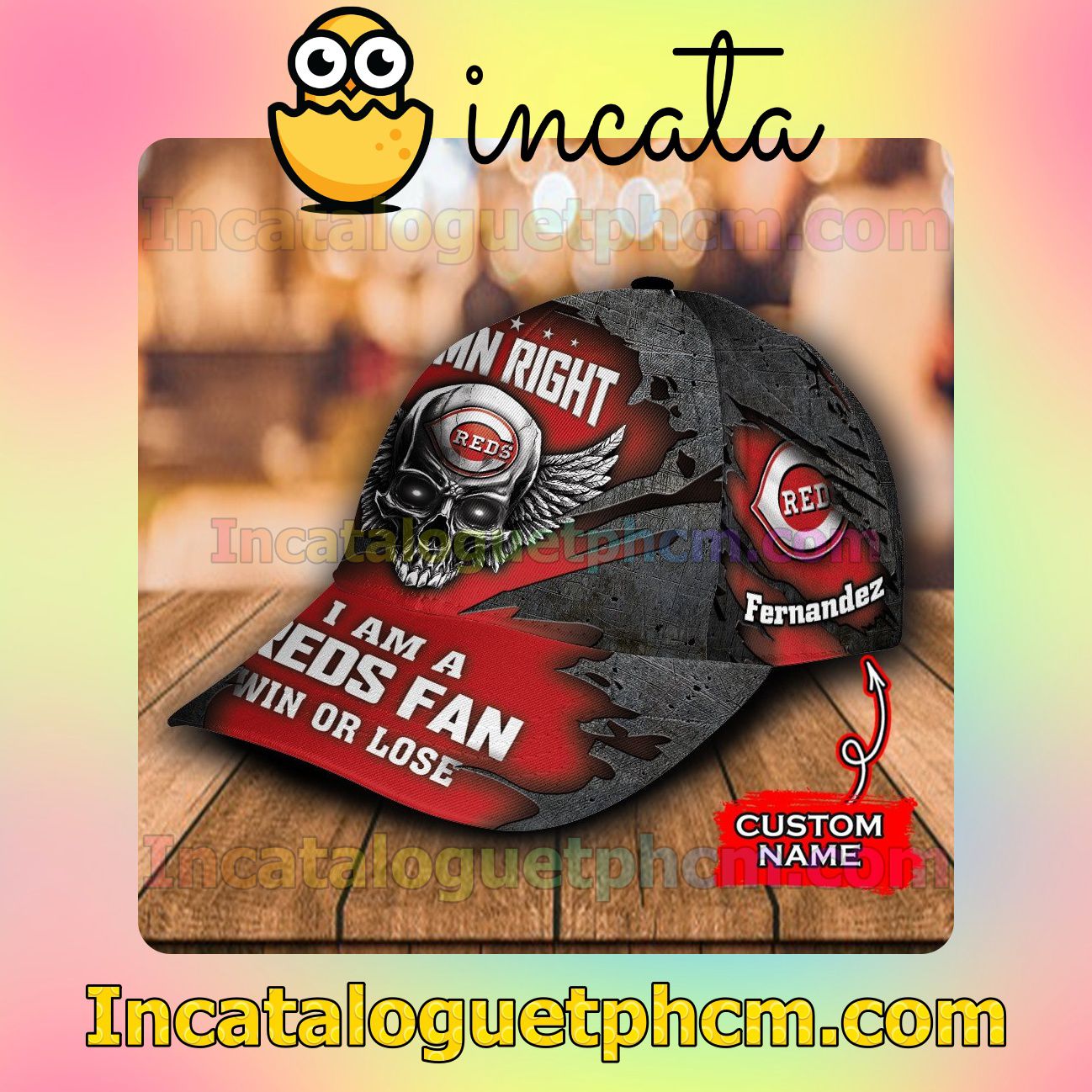 Great Quality Cincinnati Reds Damn Right I Am A Fan Win Or Lose MLB Customized Hat Caps