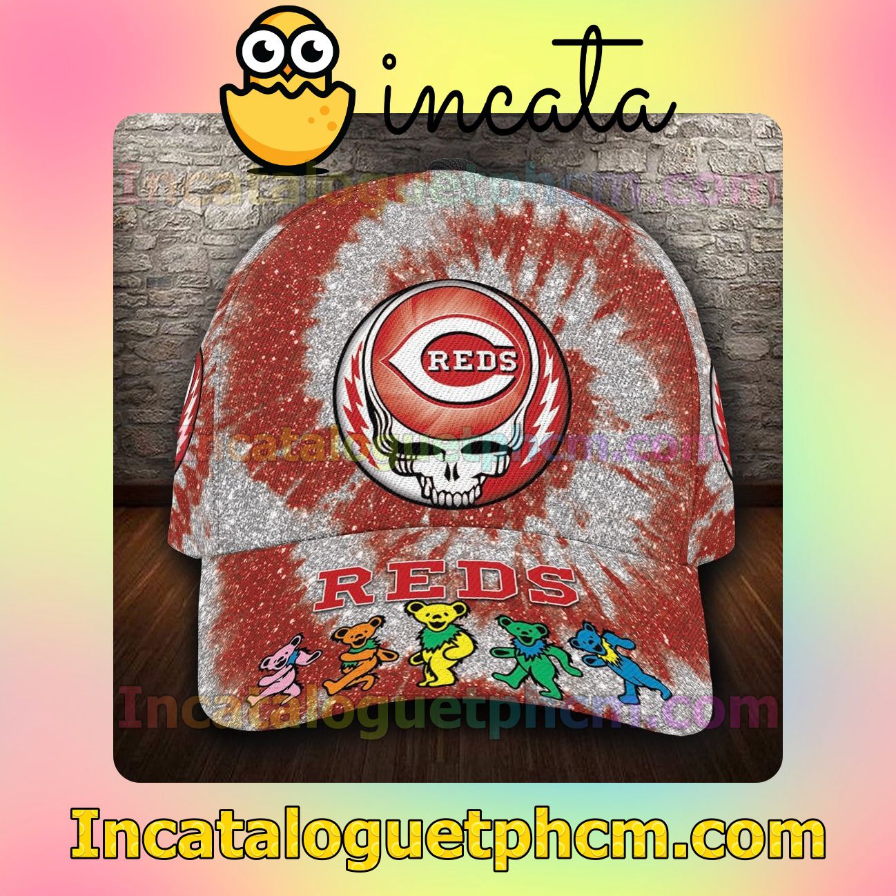 Fantastic Cincinnati Reds & Grateful Dead Band MLB Customized Hat Caps