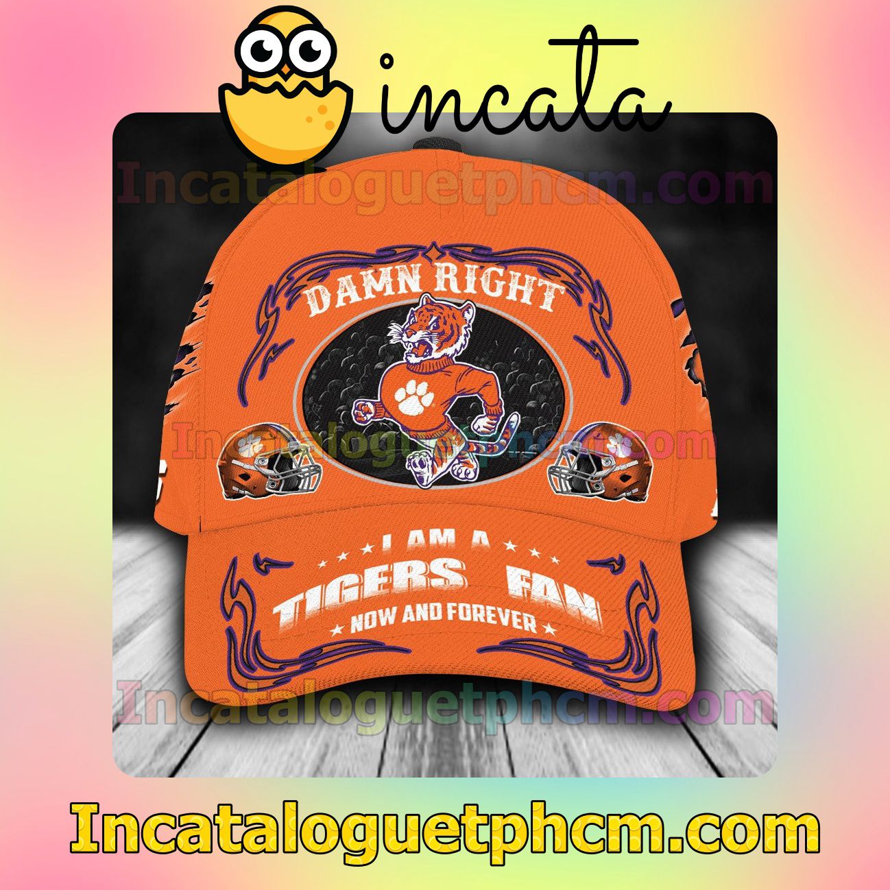 Vibrant Clemson Tigers Mascot NCAA Customized Hat Caps