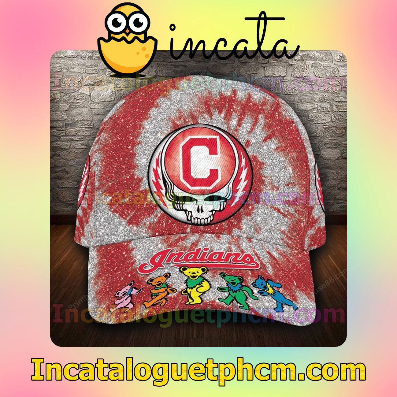 Check out Cleveland Indians & Grateful Dead Band MLB Customized Hat Caps