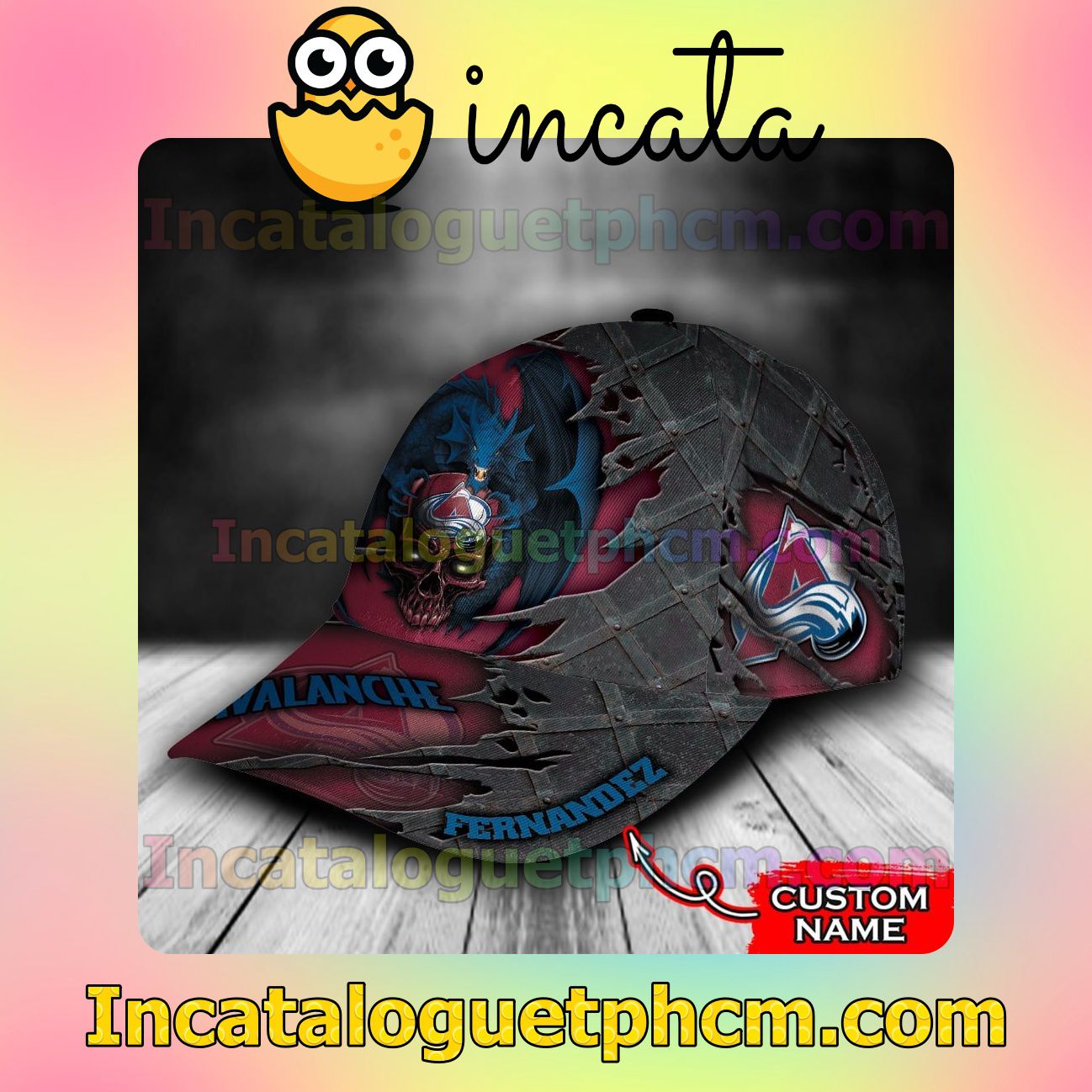 Rating Colorado Avalanche Dragon Crack 3D NHL Customized Hat Caps