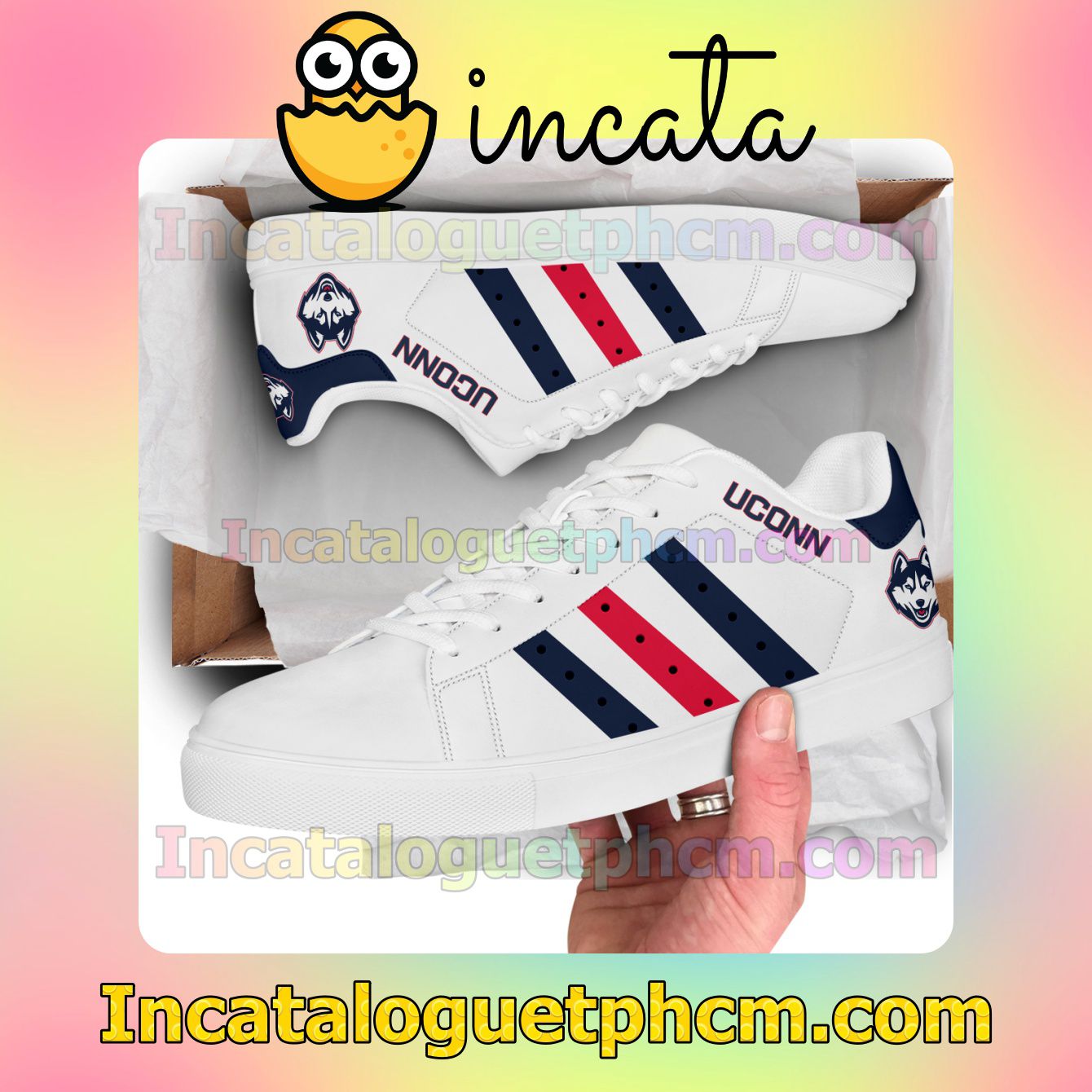 Cheap Connecticut Huskies Logo Stan Smith Shoes