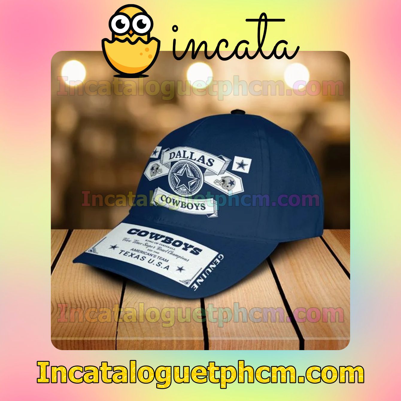 Print On Demand Dallas Cowboys Genuine Navy Classic Hat Caps Gift For Men