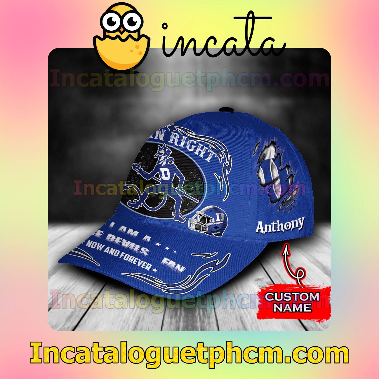 Gorgeous Duke Blue Devils Mascot NCAA Customized Hat Caps