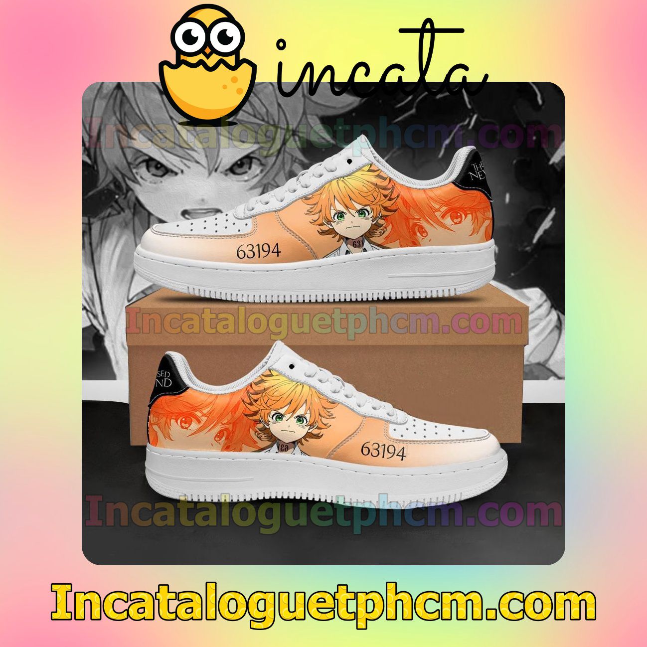 Emma The Promised Neverland Anime Nike Low Shoes Sneakers