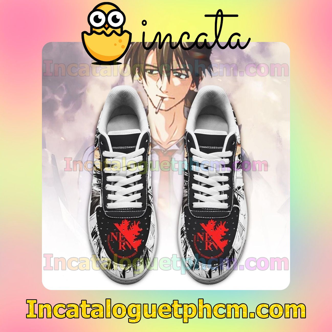 Best Evangelion Ryoji Kaji Neon Genesis Evangelion Nike Low Shoes Sneakers