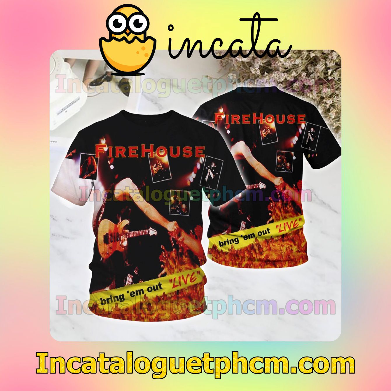 Firehouse Bring 'em Out Live Album Cover Fan Shirts