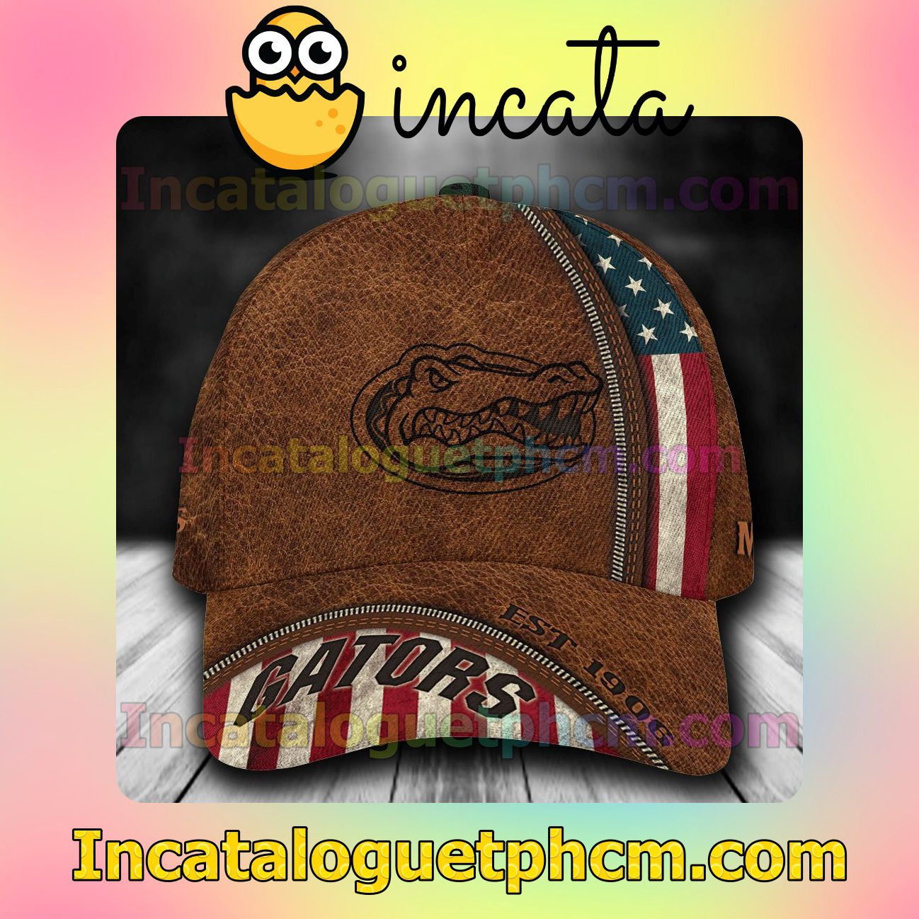 New Florida Gators Leather Zipper Print Customized Hat Caps