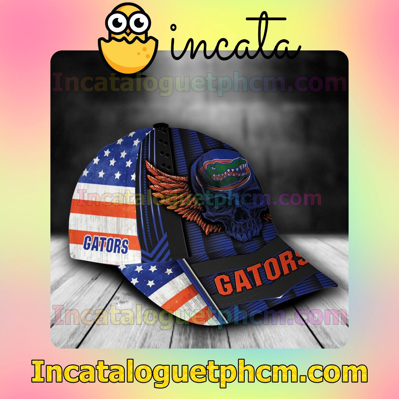 US Shop Florida Gators Skull Flag NCAA Customized Hat Caps