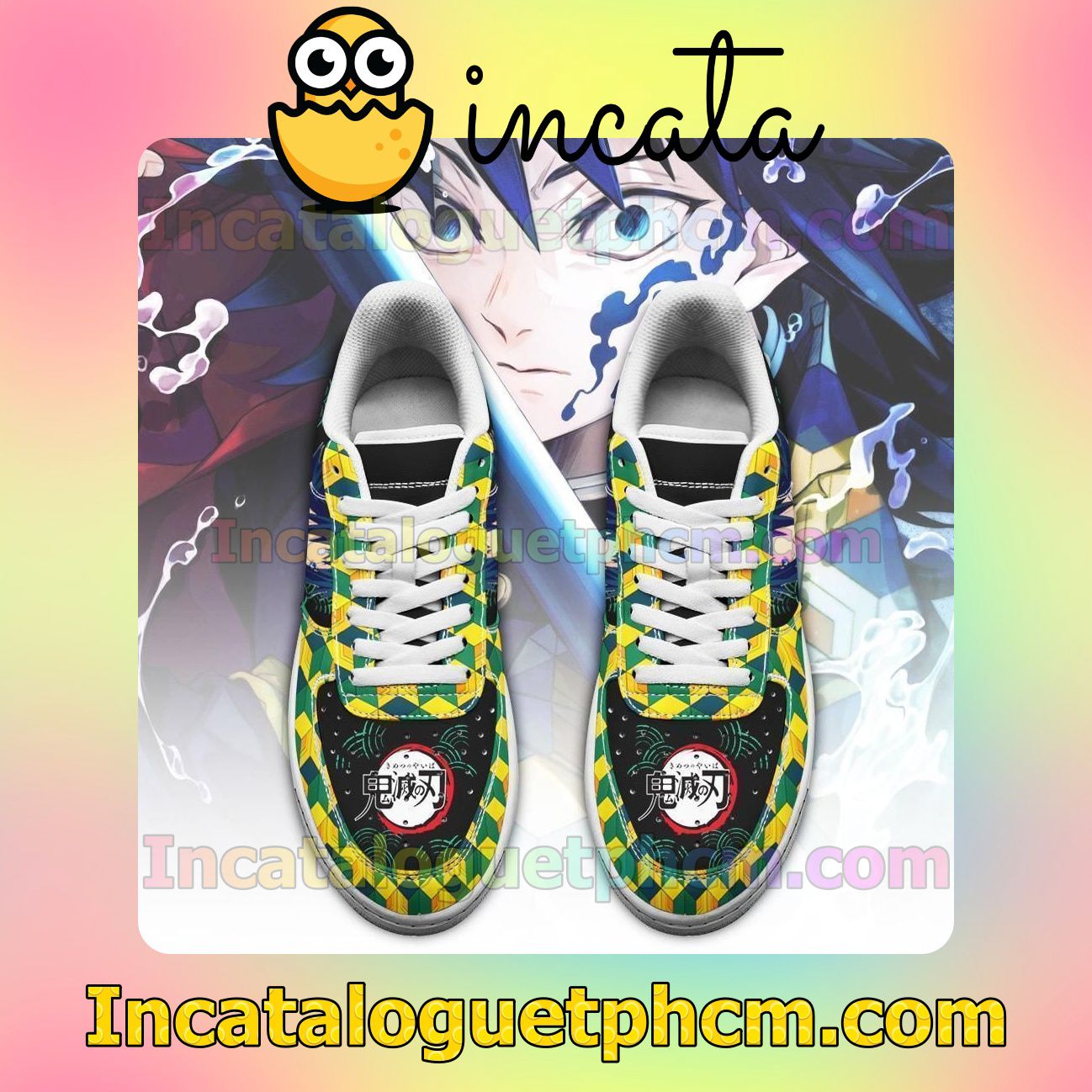 Excellent Giyu Demon Slayer Anime Nike Low Shoes Sneakers