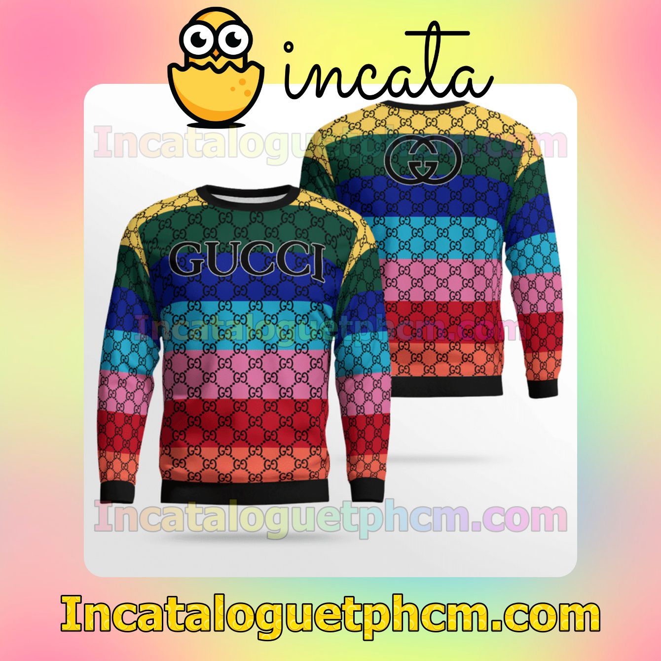 Gucci Multicolor Stripe Wool Sweater Sweatshirt Gift For Mom