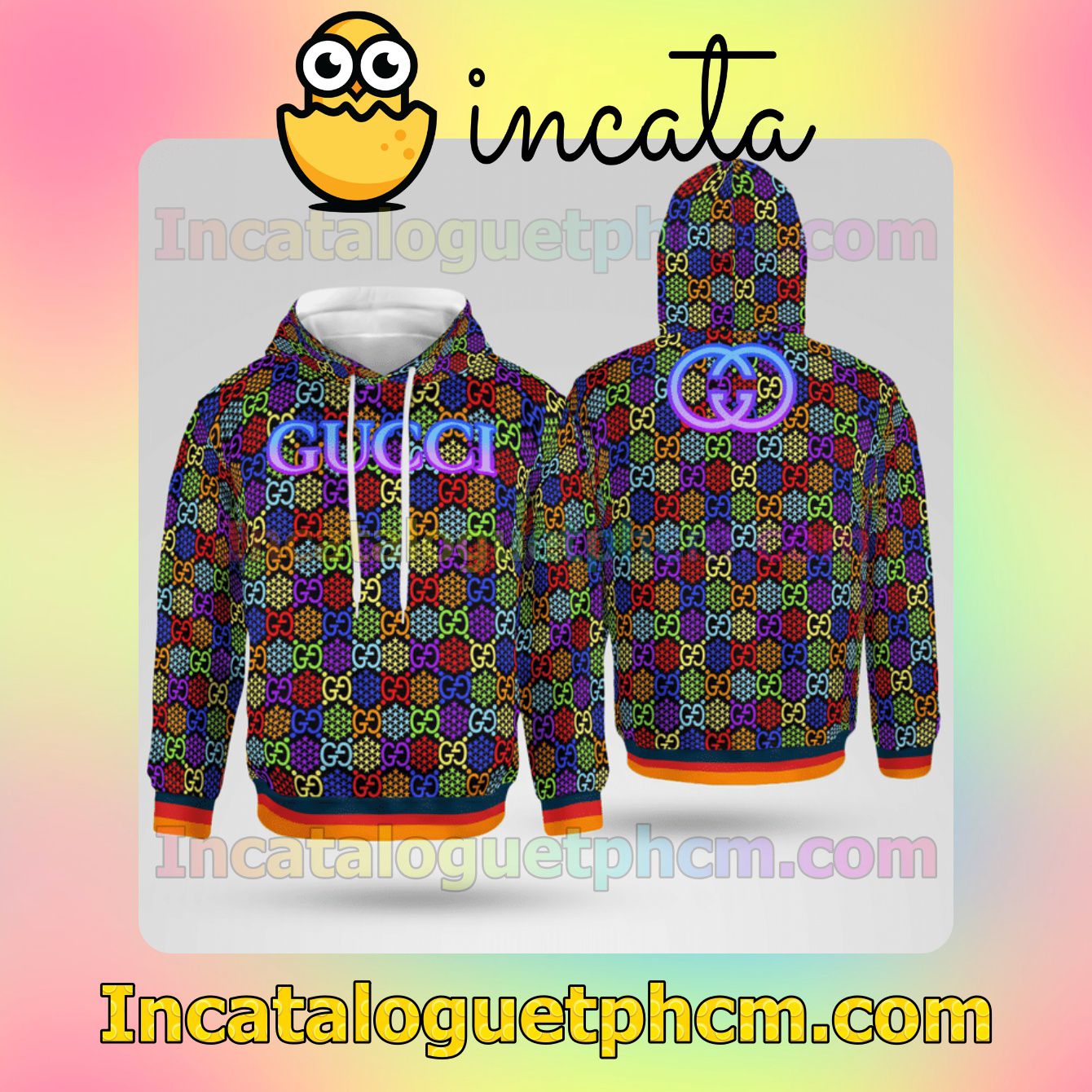Gucci Psychedelic Multicolor Nike Zip Up Hoodie