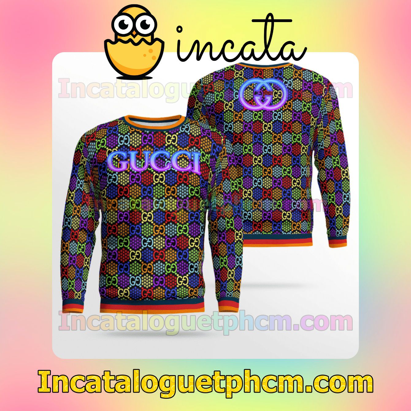 Gucci Psychedelic Multicolor Wool Sweater Sweatshirt Gift For Mom