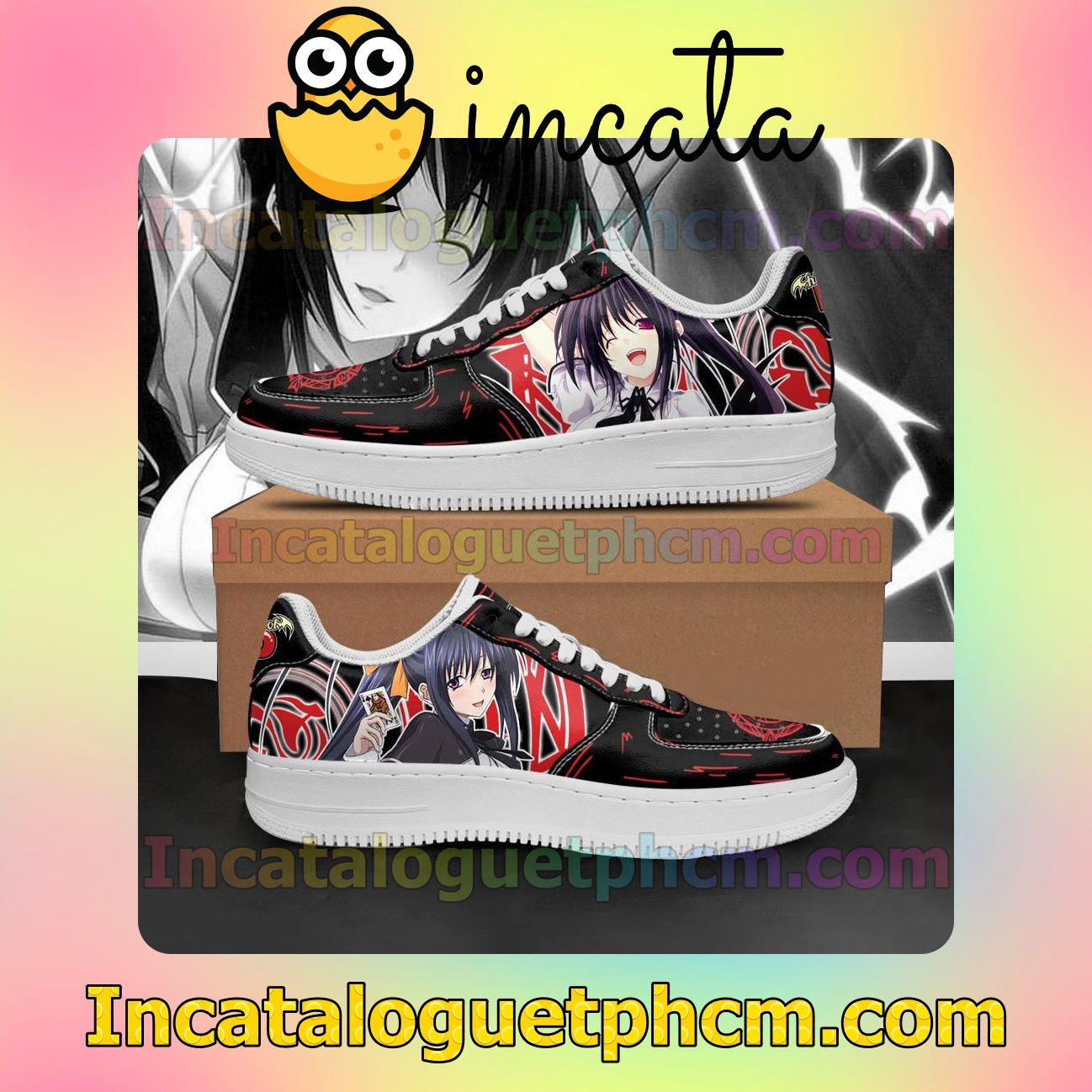 High School DxD Akeno Anime Nike Low Shoes Sneakers