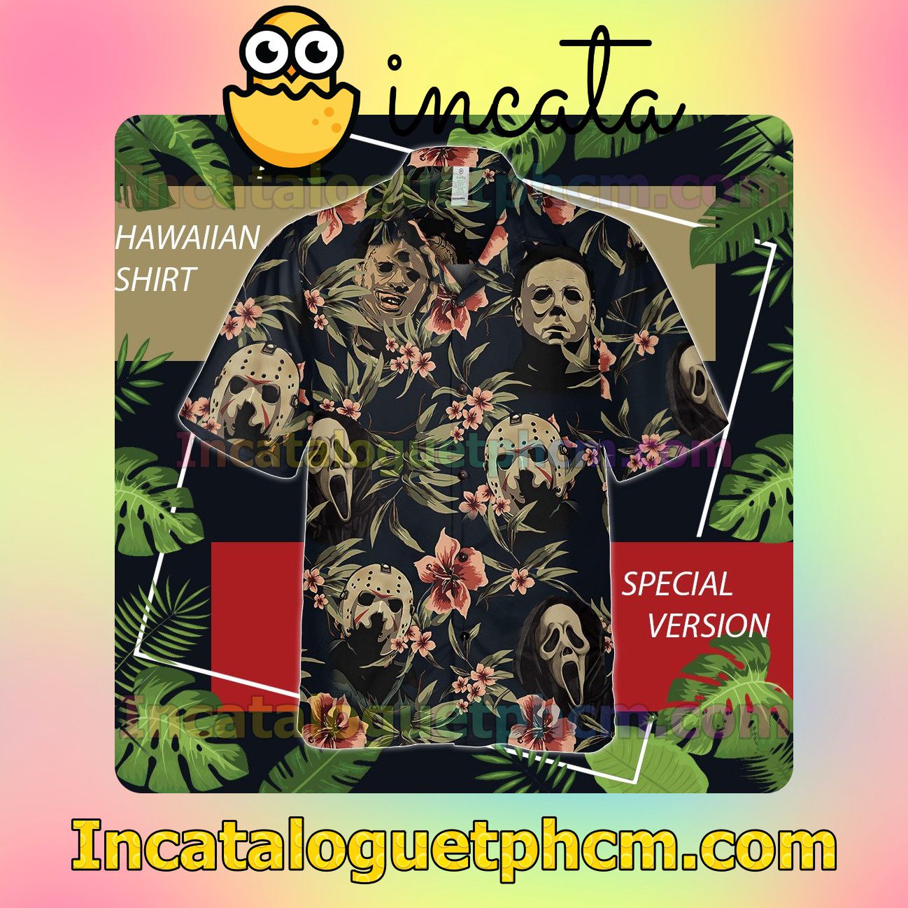 Horror Movie Character Tropical Flower Unisex Shirts