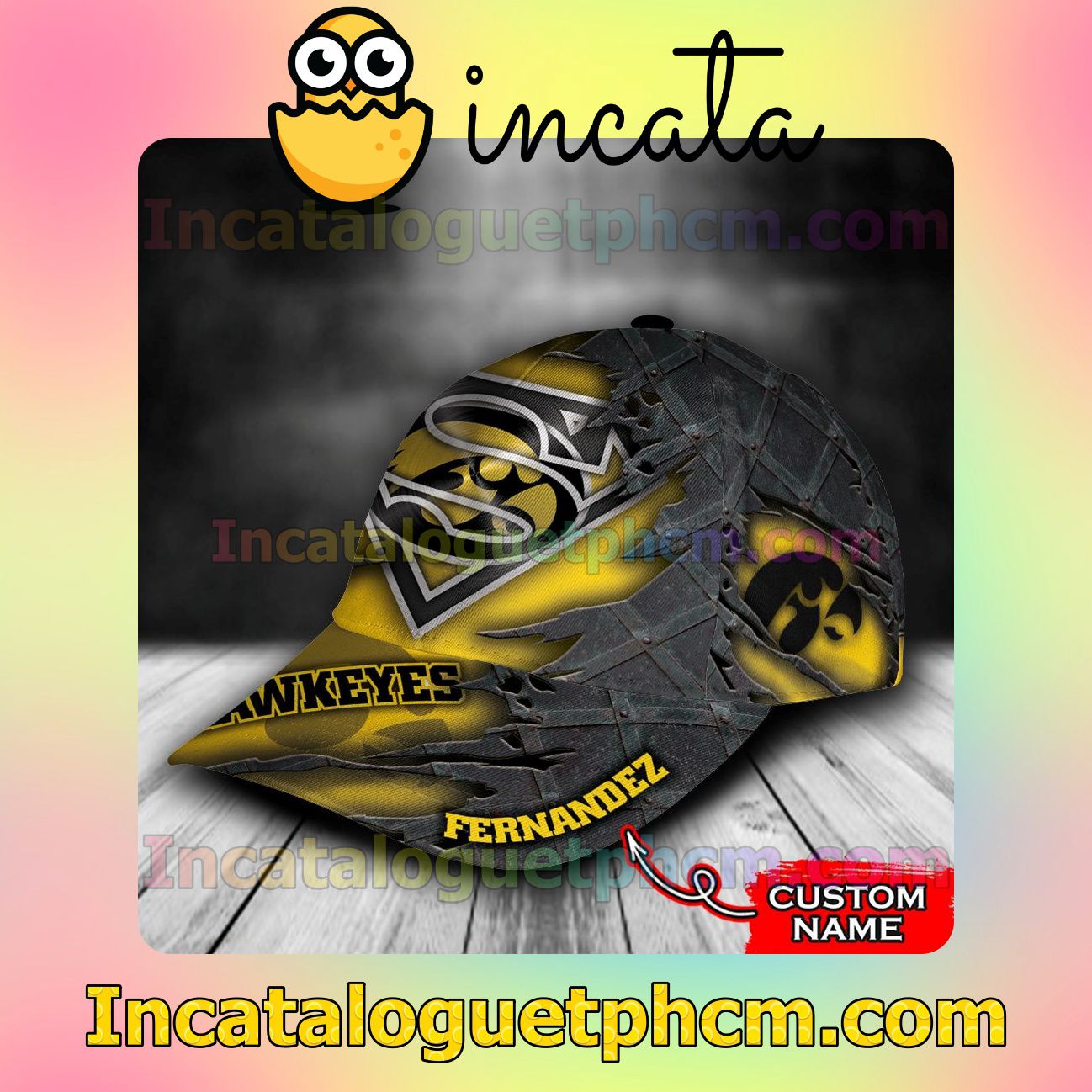 Father's Day Gift Iowa Hawkeyes Superman NCAA Customized Hat Caps
