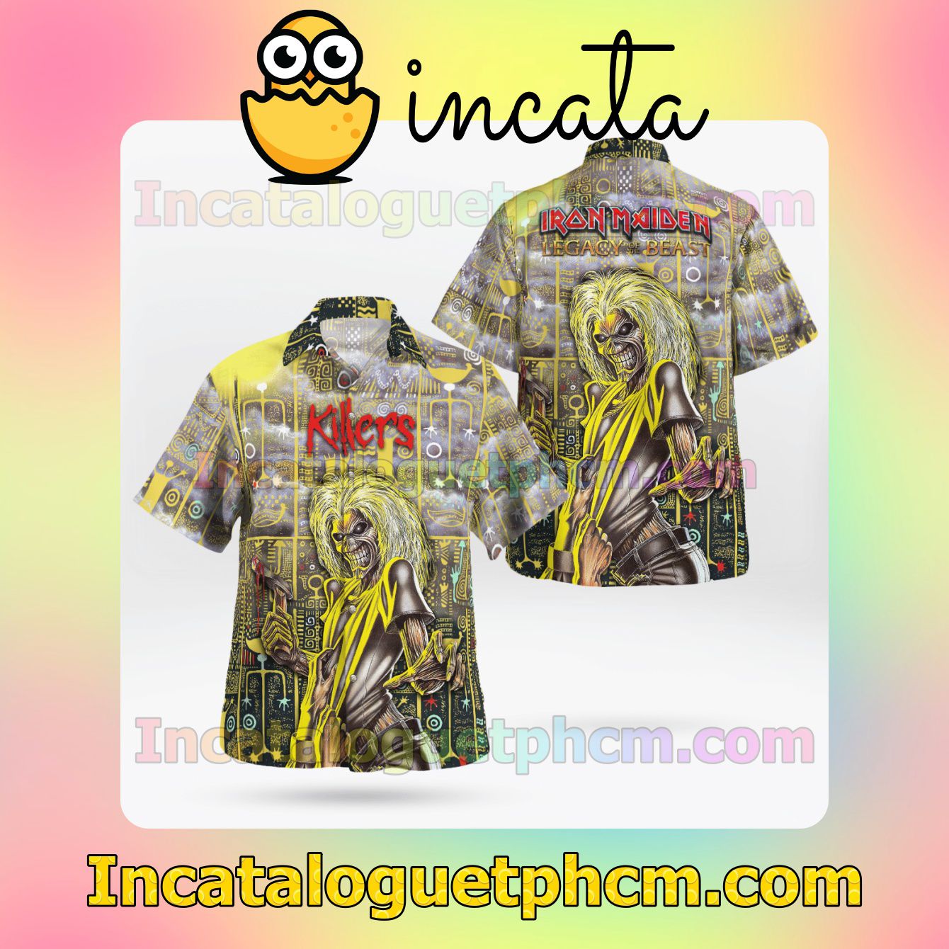 Iron Maiden Tour 2022 Tribal Tropical Short Sleeve Shirts