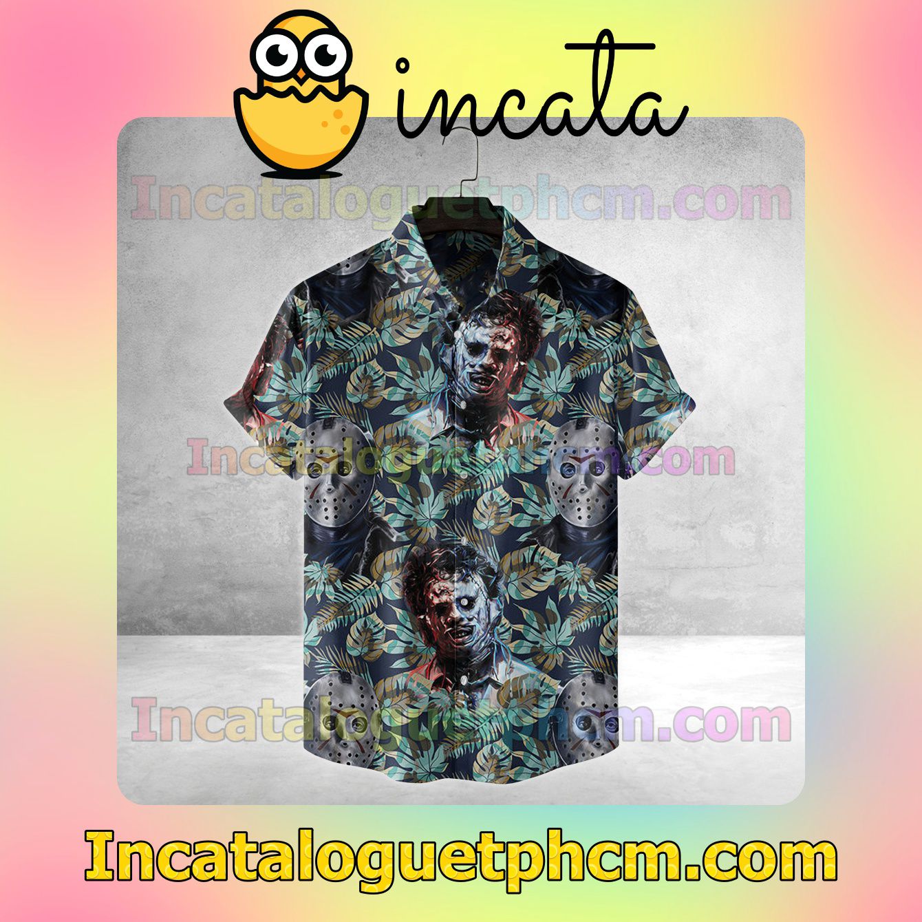 Jason Voorhees And Leatherface Tropical Leaf Unisex Shirts