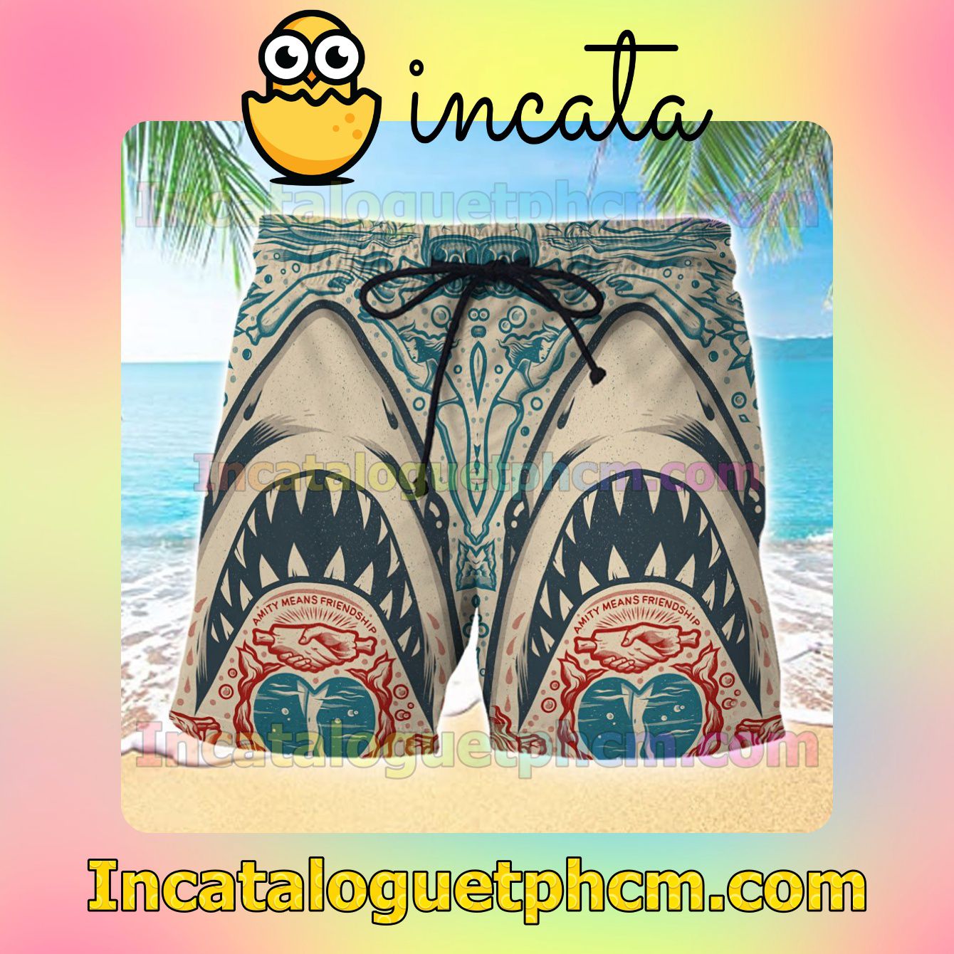 Jaws Amity Means Friendship Shorts