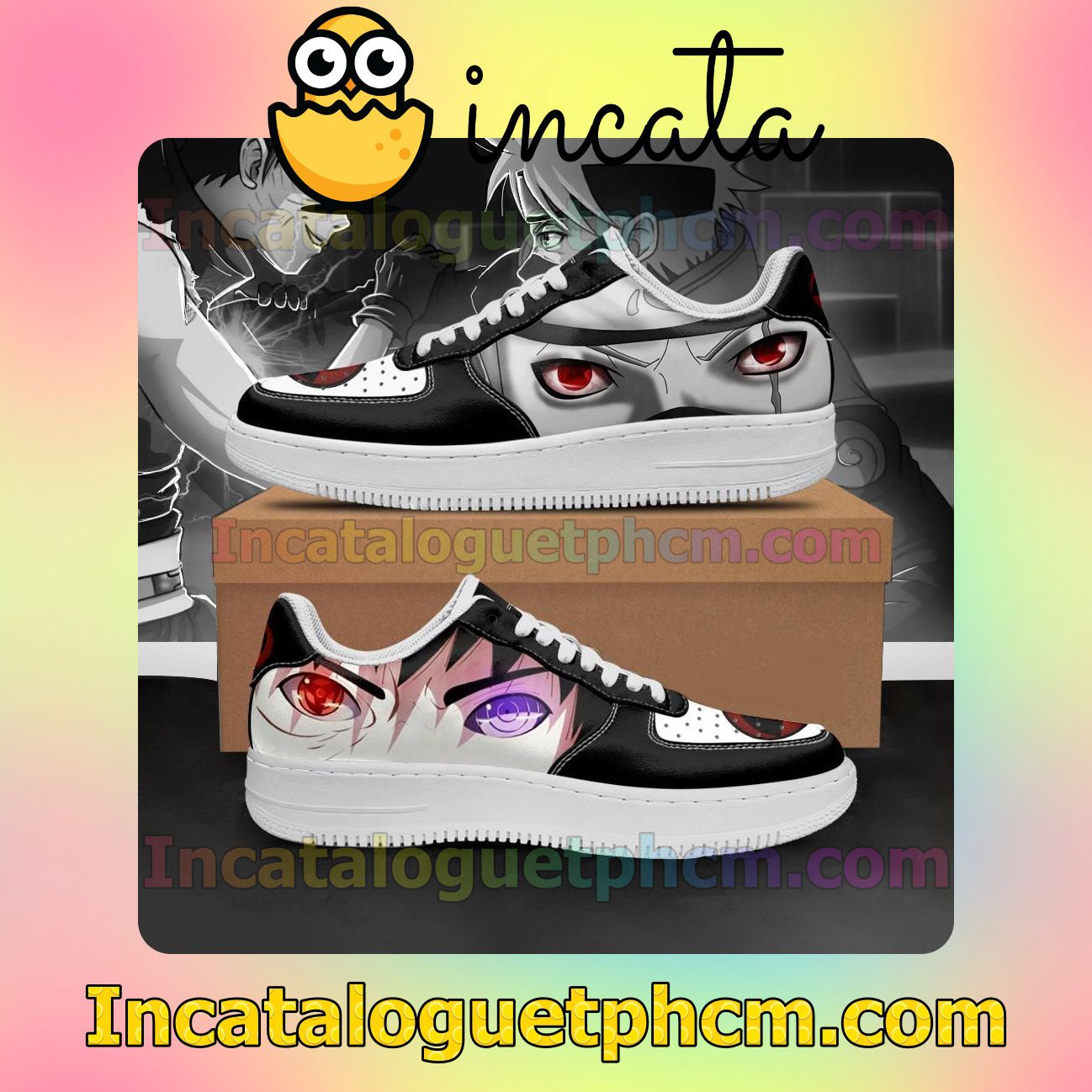 Kakashi and Obito Air For Eyes Naruto Anime Nike Low Shoes Sneakers
