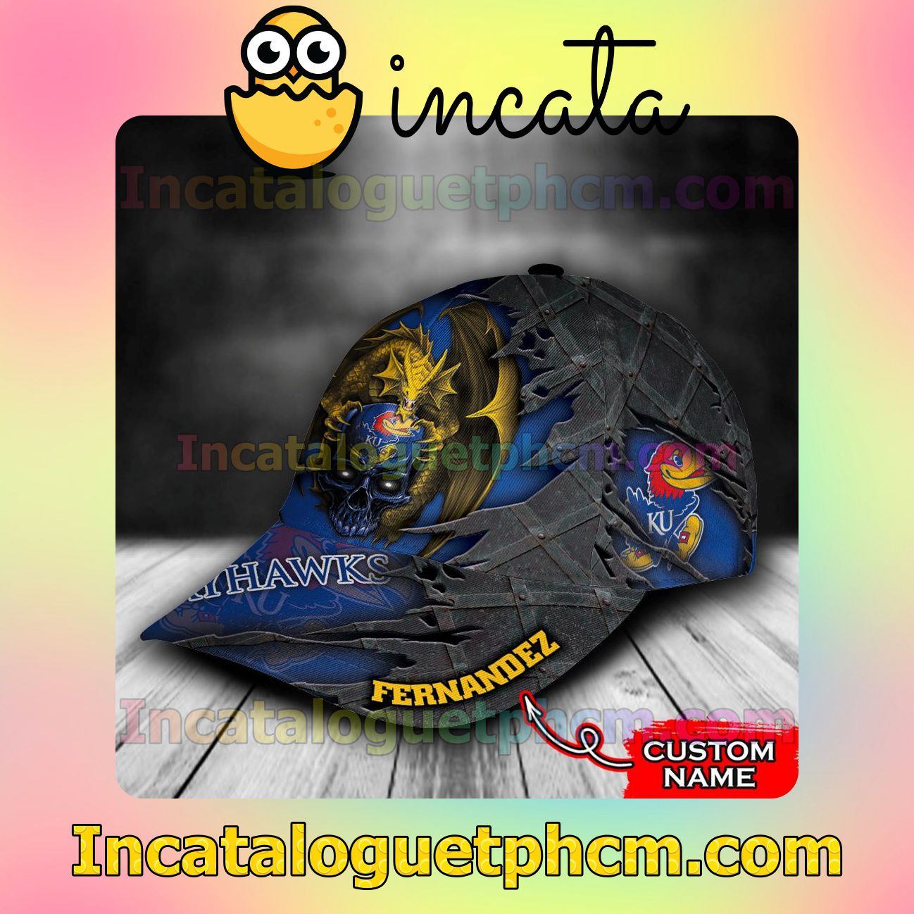 Where To Buy Kansas Jayhawks Dragon NCAA Customized Hat Caps