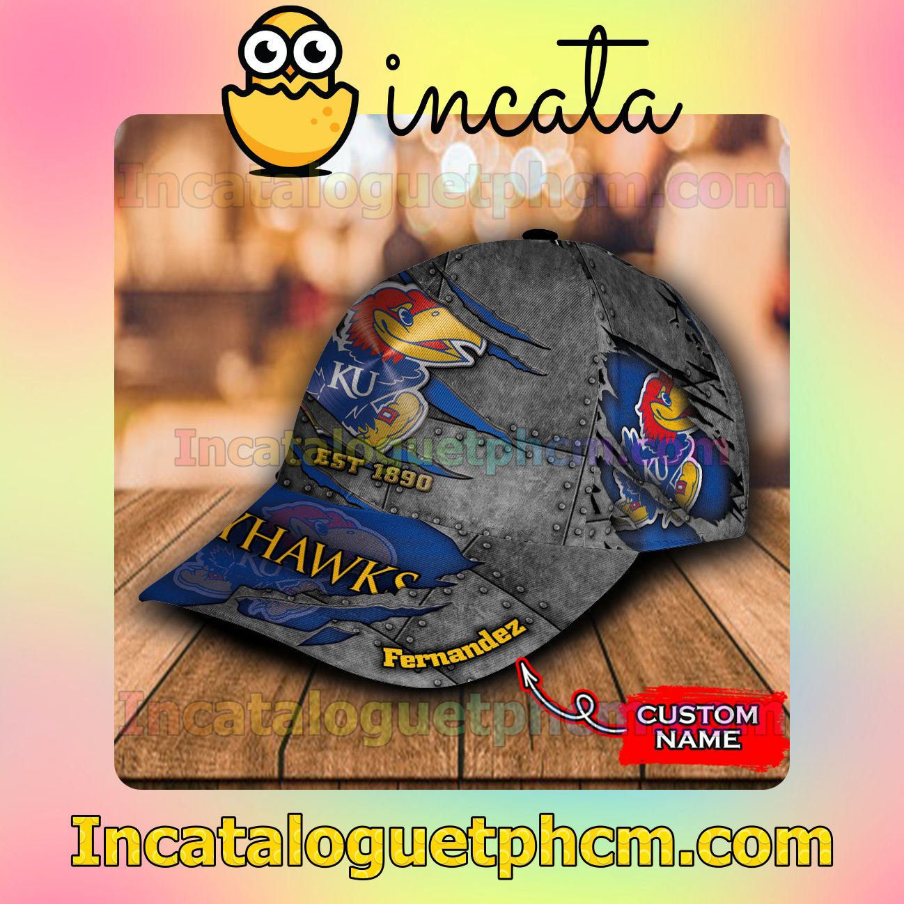 Great artwork! Kansas Jayhawks Leather Zipper Print Customized Hat Caps
