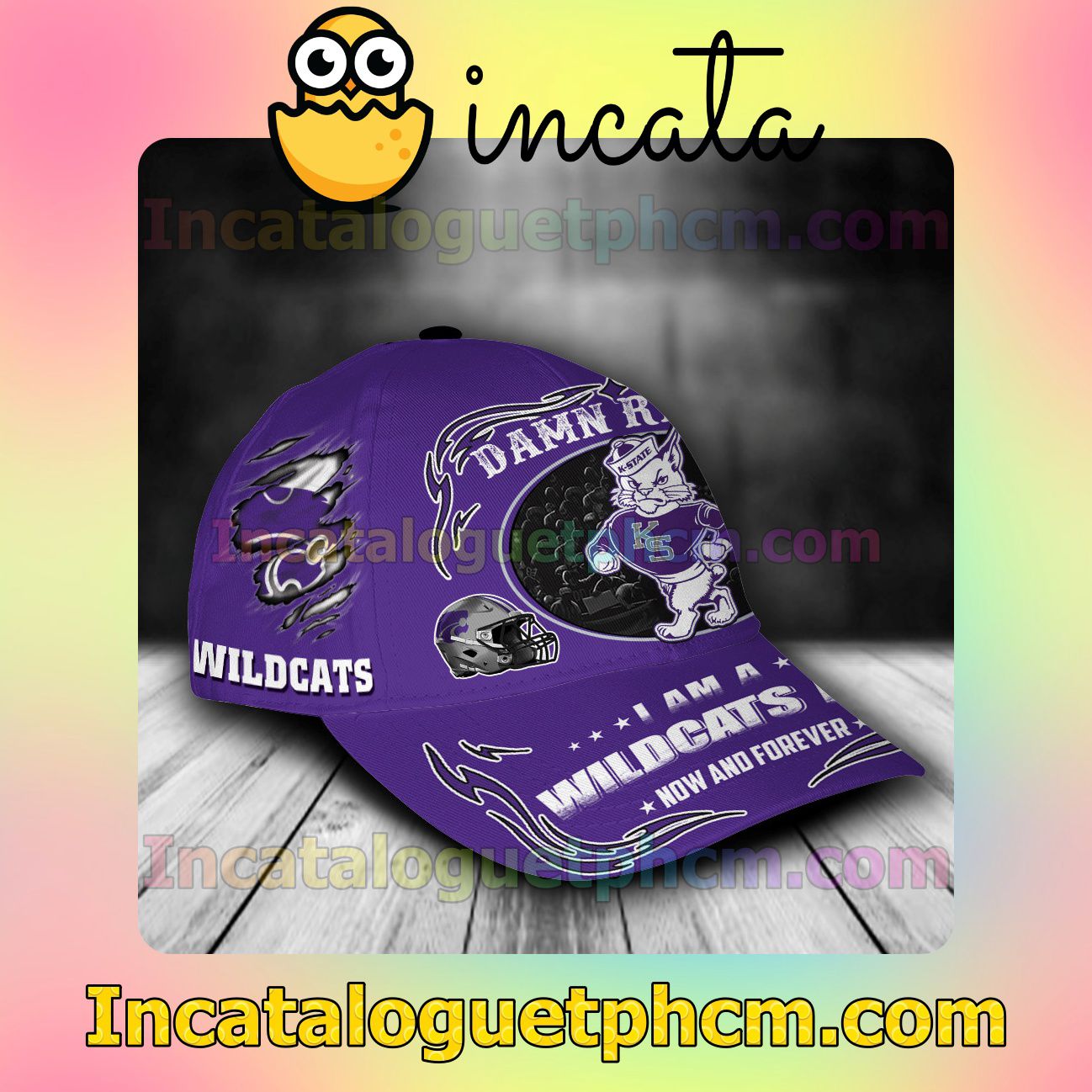 Adorable Kansas State Wildcats Mascot NCAA Customized Hat Caps