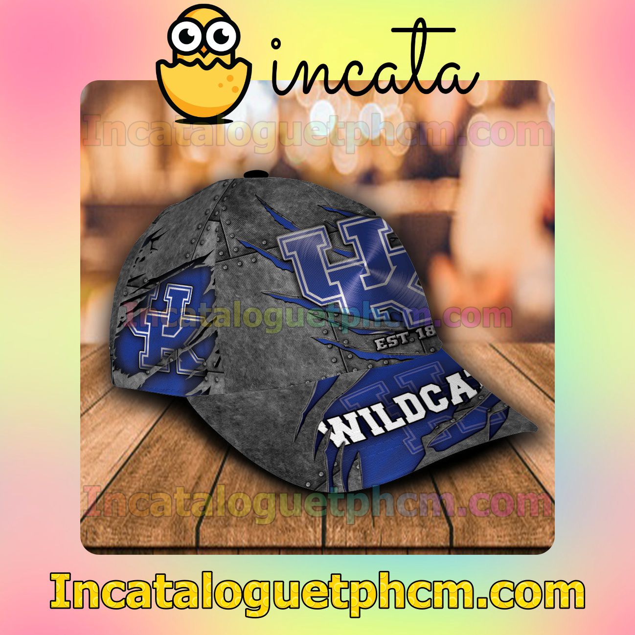 Check out Kentucky Wildcats Leather Zipper Print Customized Hat Caps