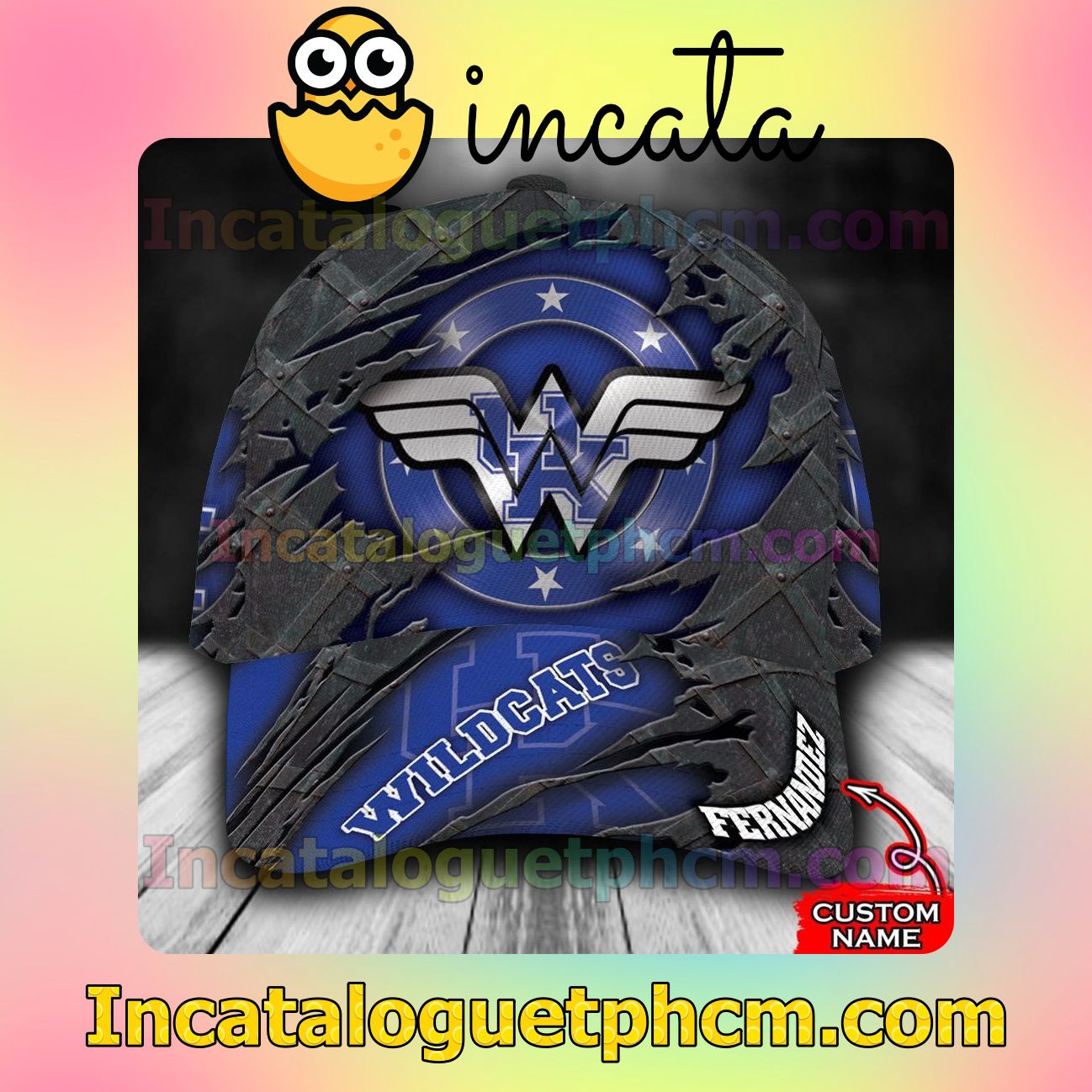 Kentucky Wildcats Wonder Wonman NCAA Customized Hat Caps
