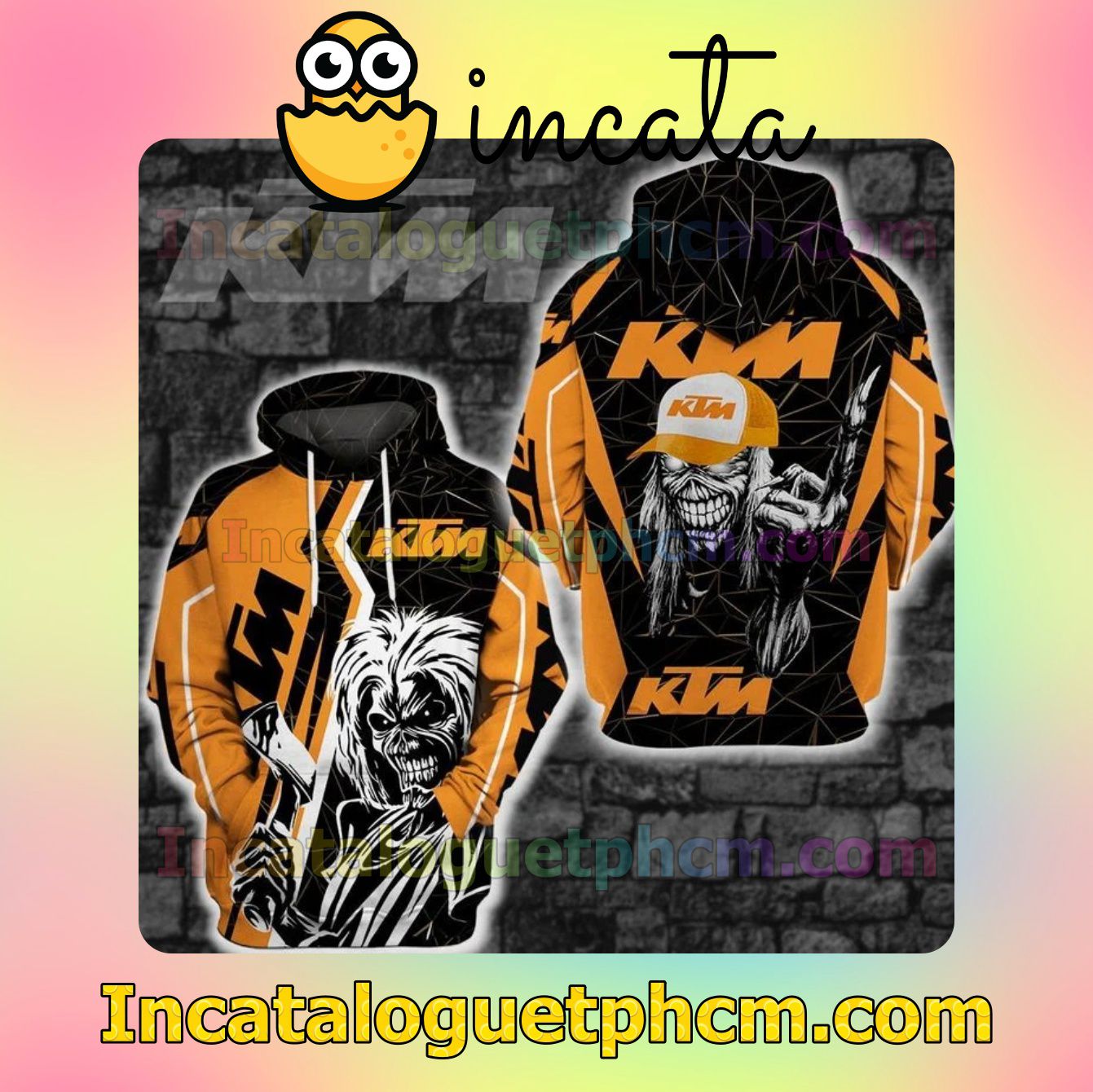 Ktm Iron Maiden Killers Black Orange Nike Zip Up Hoodie