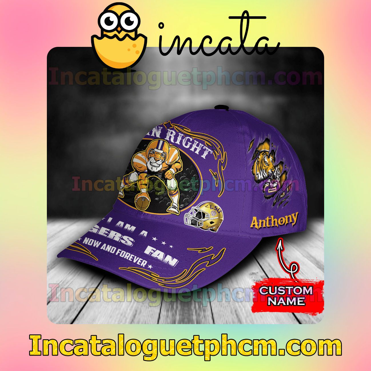 Luxury LSU Tigers Mascot NCAA Customized Hat Caps