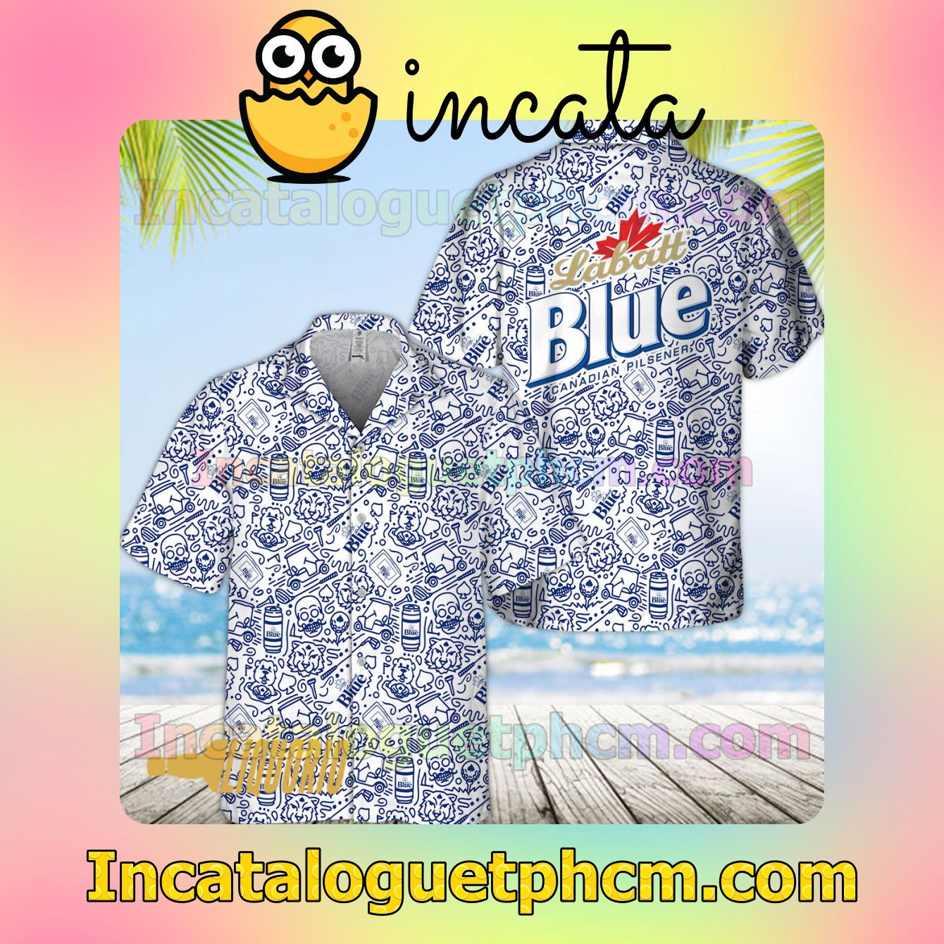 Labatt Blue Doodle Art Summer Vacation Shirt