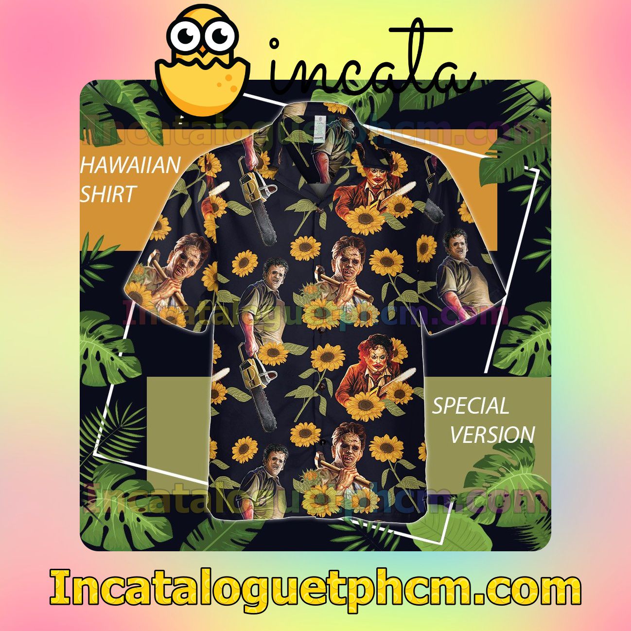 Leatherface And Sunflower Unisex Shirts