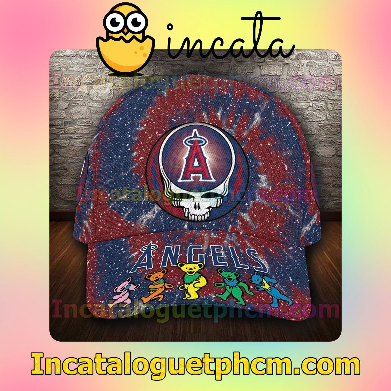 Los Angeles Angels & Grateful Dead Band MLB Customized Hat Caps