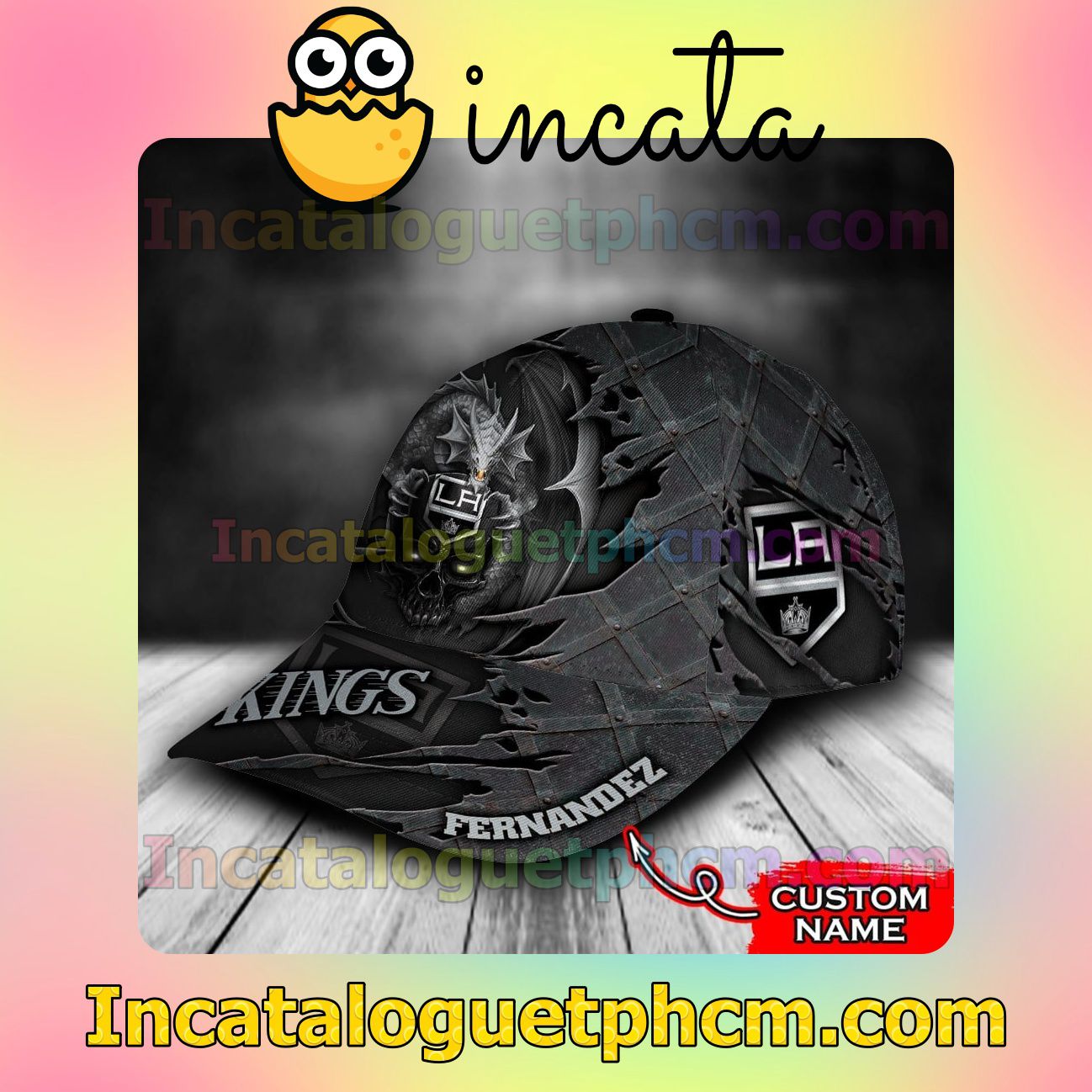 Limited Edition Los Angeles Kings Dragon Crack 3D NHL Customized Hat Caps
