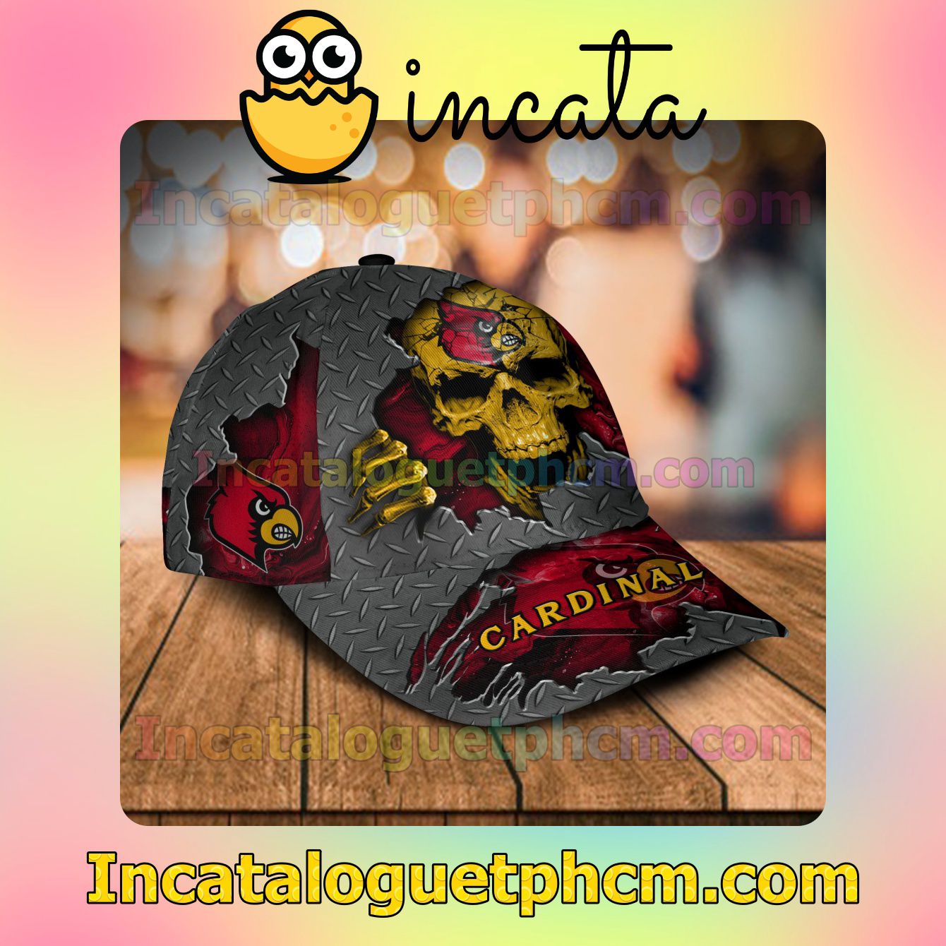 Beautiful Louisville Cardinals SKULL NCAA Customized Hat Caps