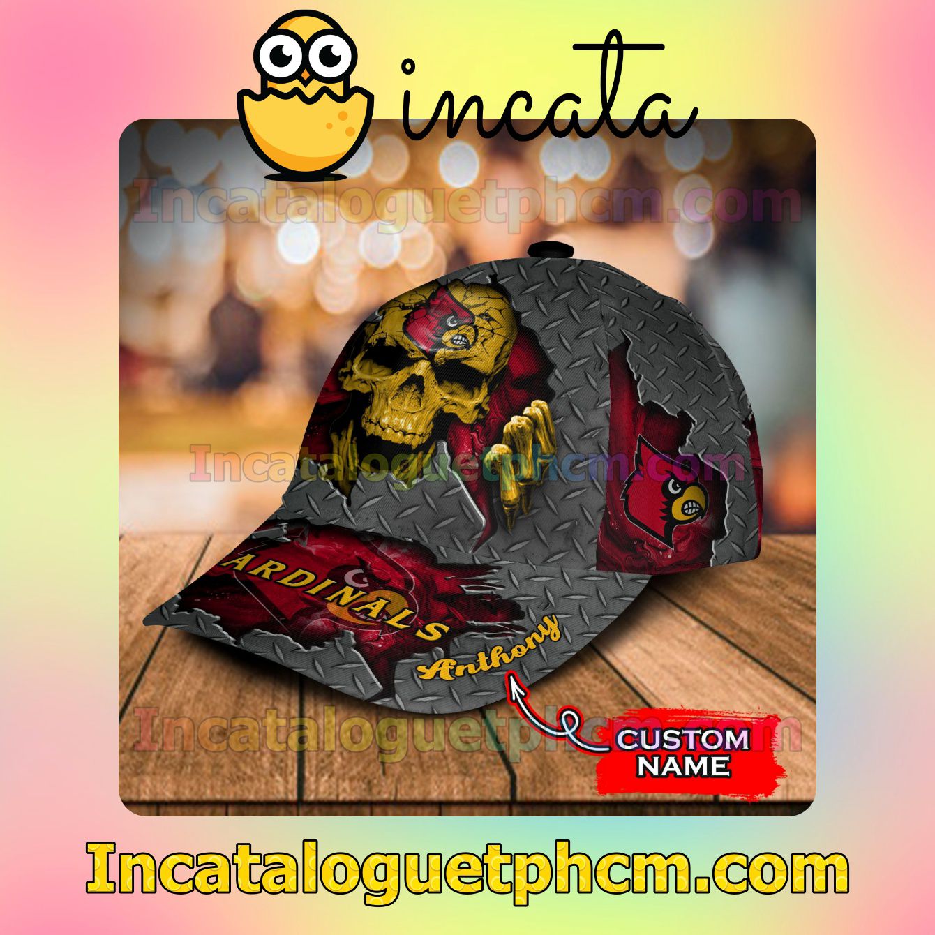 Mother's Day Gift Louisville Cardinals SKULL NCAA Customized Hat Caps
