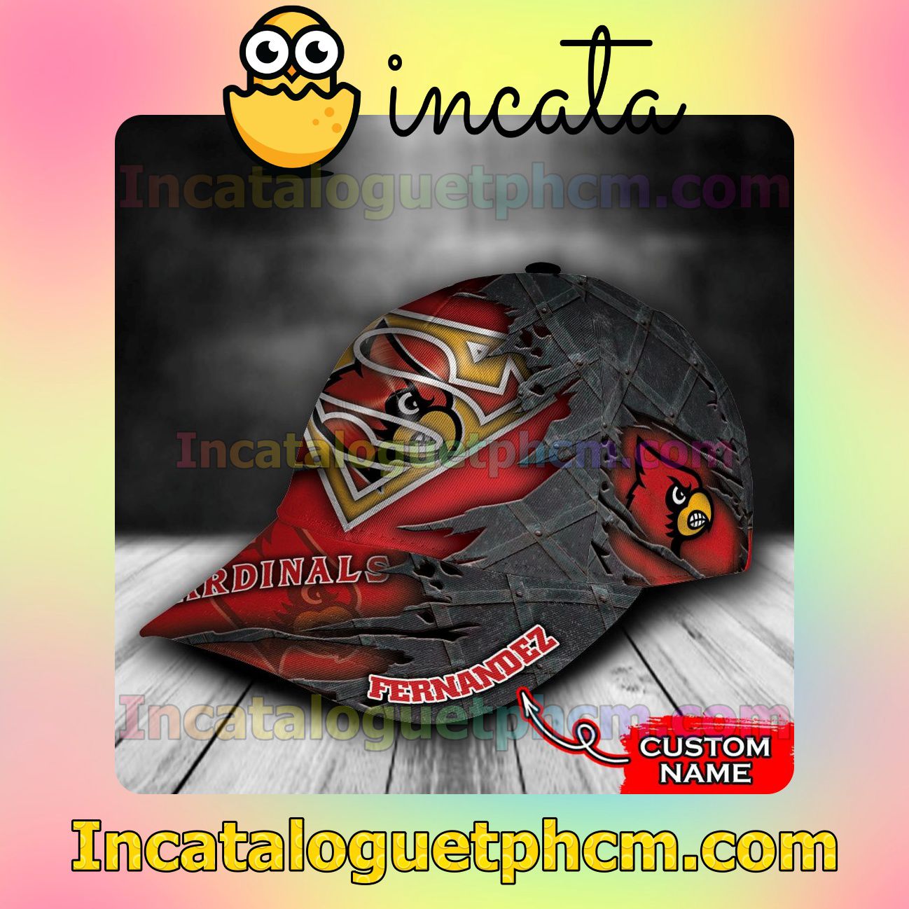 Awesome Louisville Cardinals Superman NCAA Customized Hat Caps