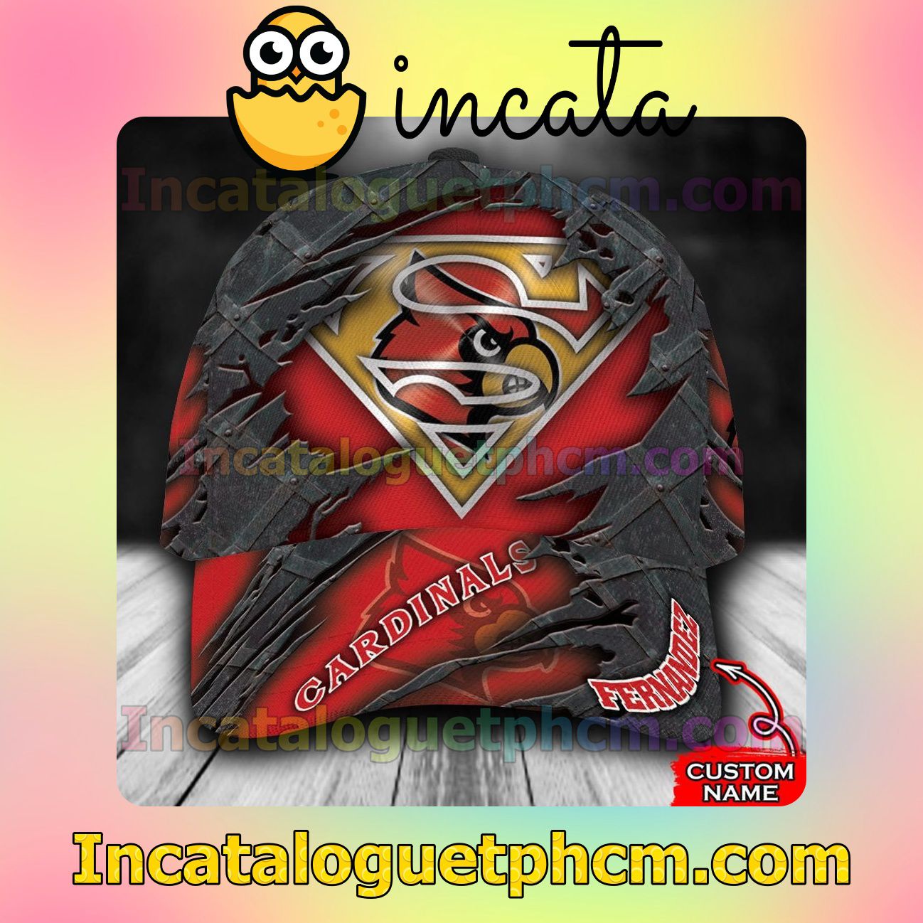 Check out Louisville Cardinals Superman NCAA Customized Hat Caps