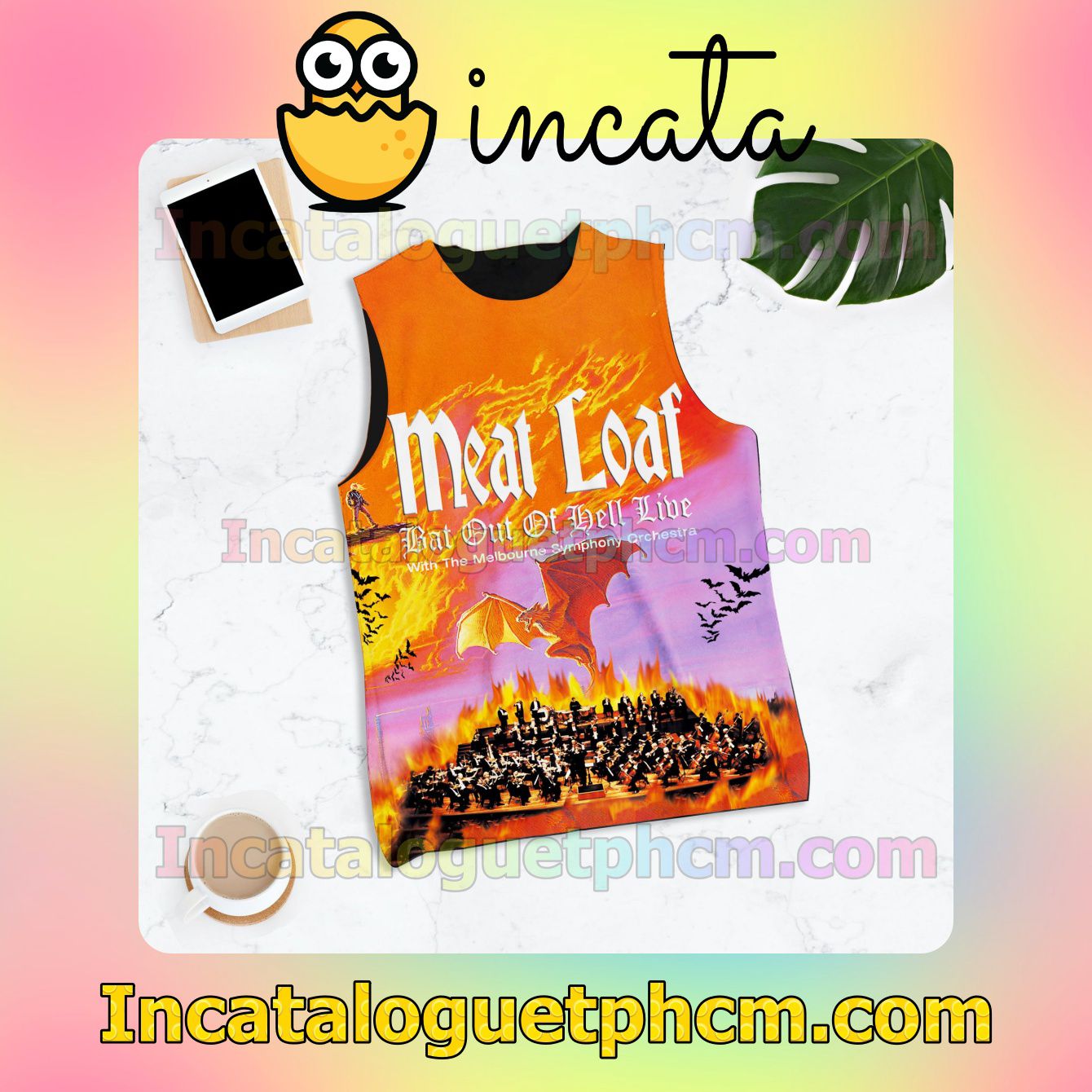 Meat Loaf Bat Out Of Hell Live With The Melbourne Symphony Orchestra Sleeveless Racer Back Tank Tops