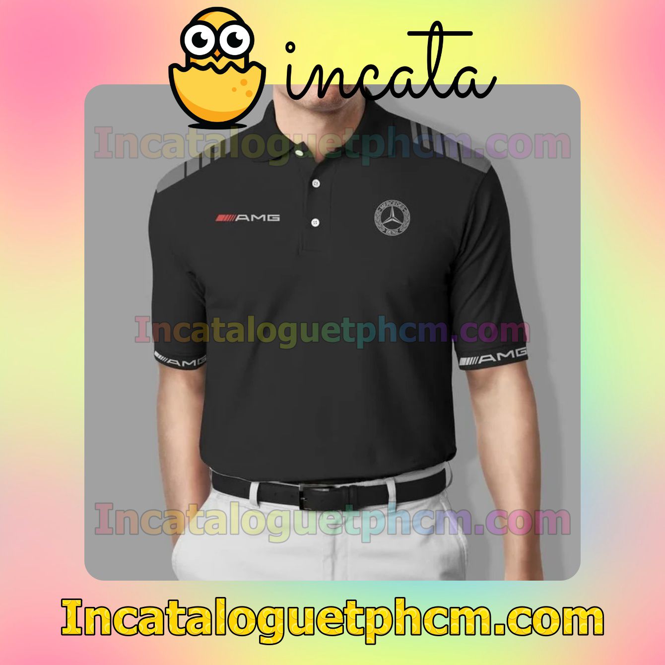 Mercedes Amg Logo Black Polo Gift For Men Dad