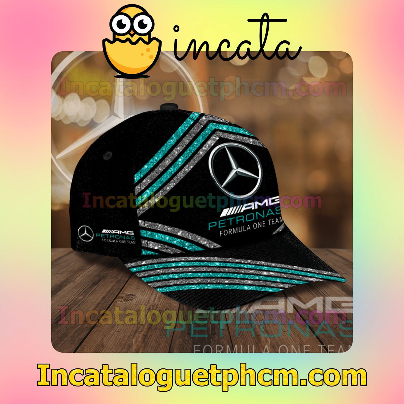 Rating Mercedes Amg Petronas Formula One Team Glitter Stripes Classic Hat Caps Gift For Men