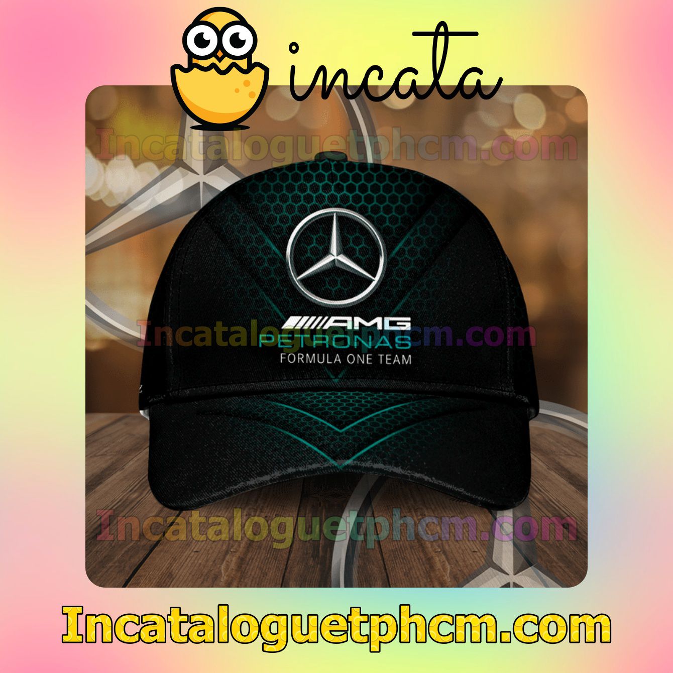 Mercedes Amg Petronas Formula One Team Hive Pattern Classic Hat Caps Gift For Men