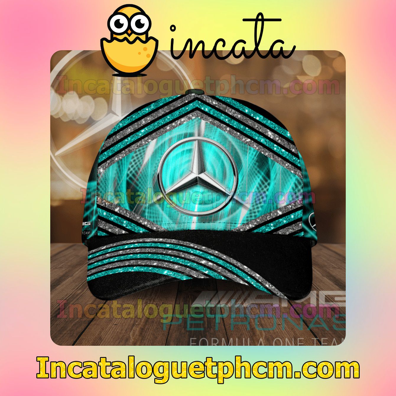 Father's Day Gift Mercedes Logo Glitter Stripes Classic Hat Caps Gift For Men