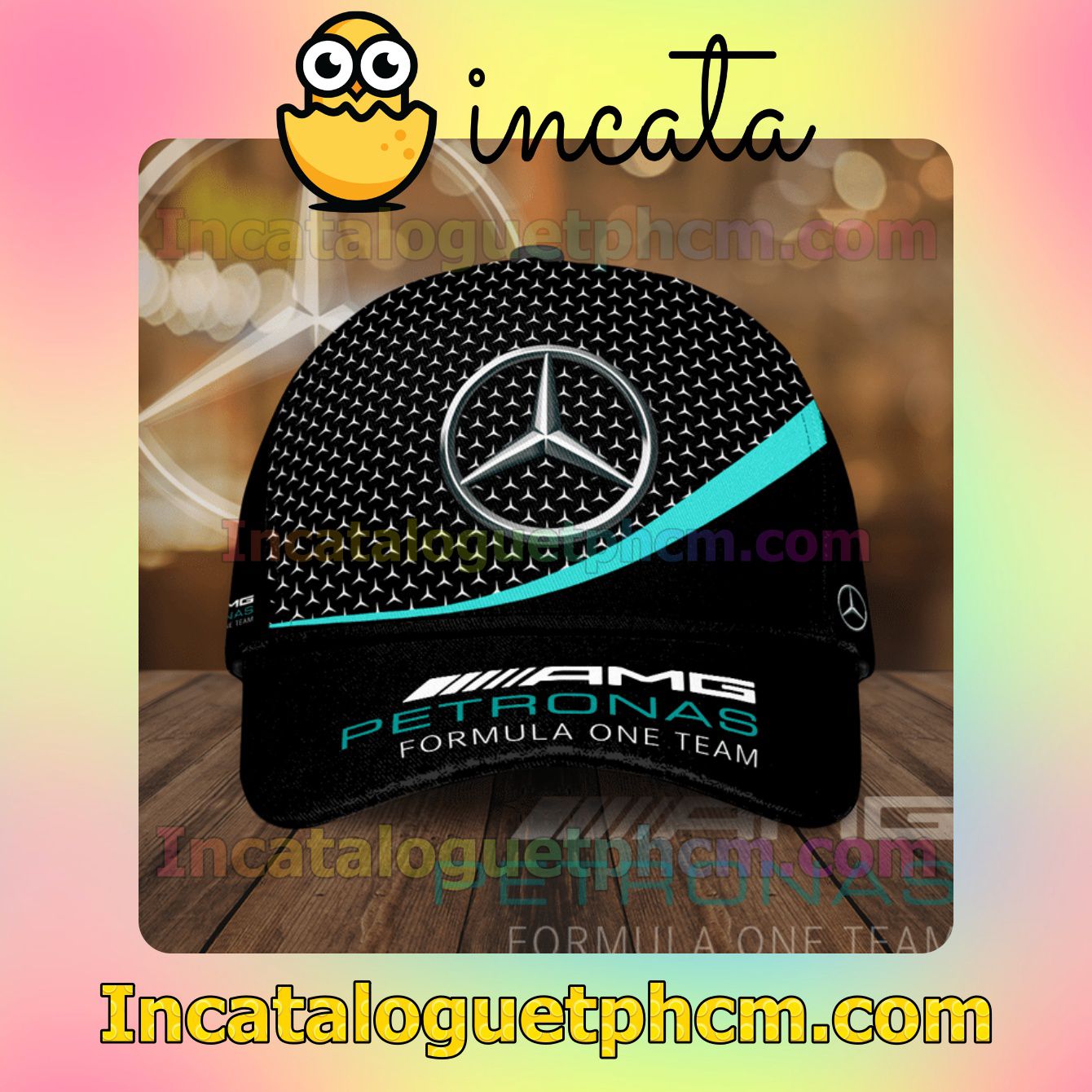 Fantastic Mercedes Logo Printed Amg Petronas Formula One Team Black Classic Hat Caps Gift For Men