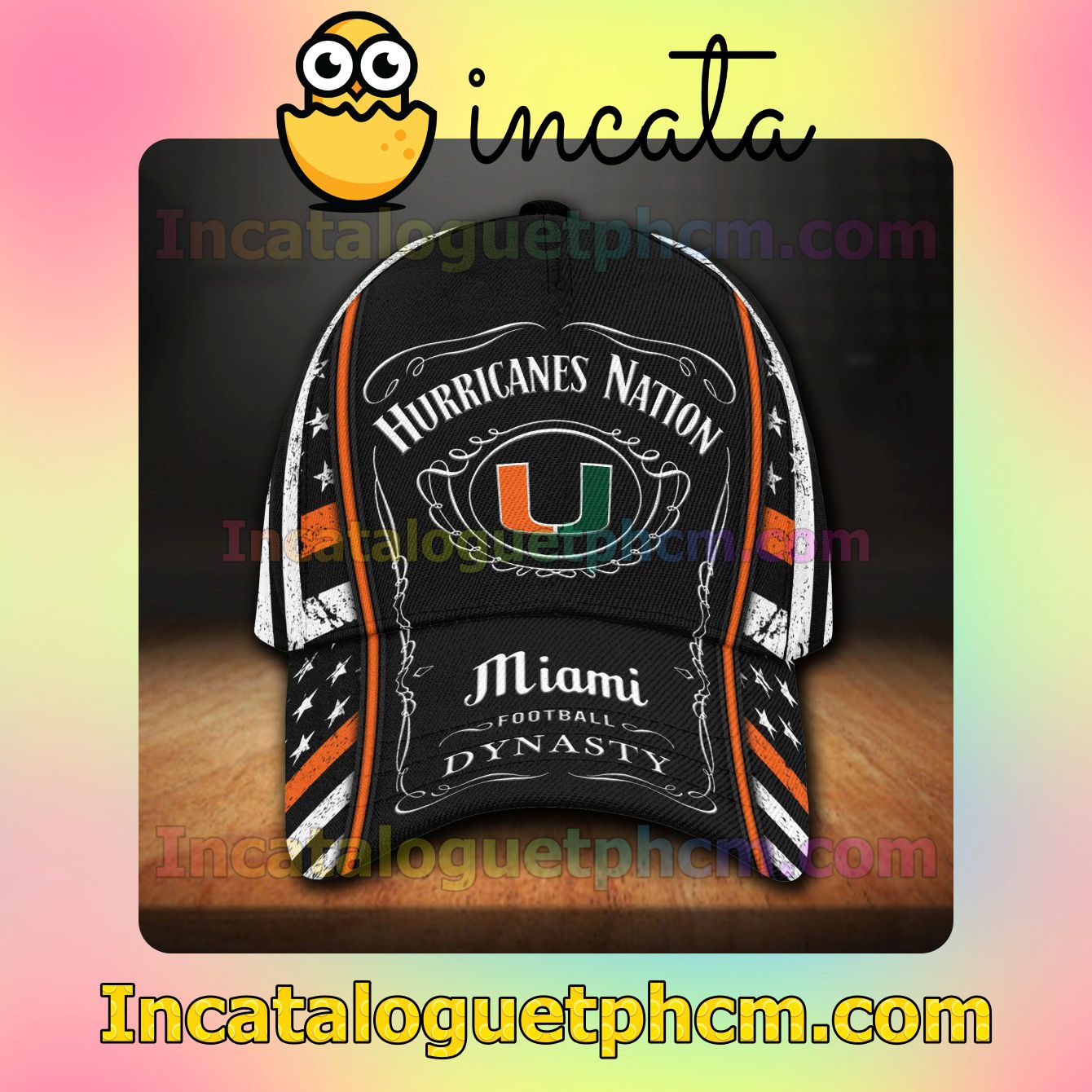 Miami Hurricanes NCAA & Jack Daniel Customized Hat Caps